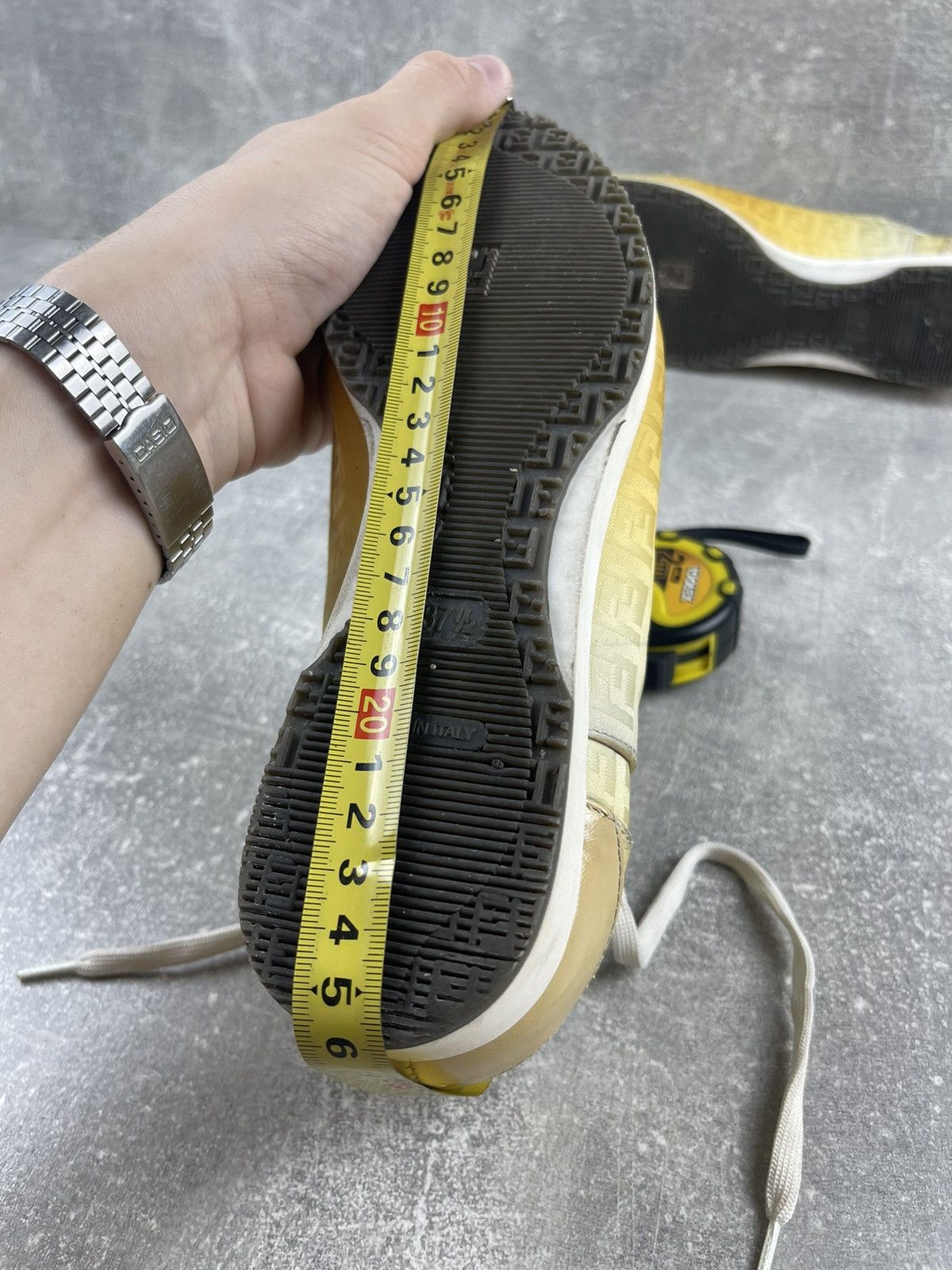Fendi × Vintage Fendi Archives Vintage 90s Leather Monogrammed Sneakers Size US 7.5 / IT 37.5 - 13 Thumbnail