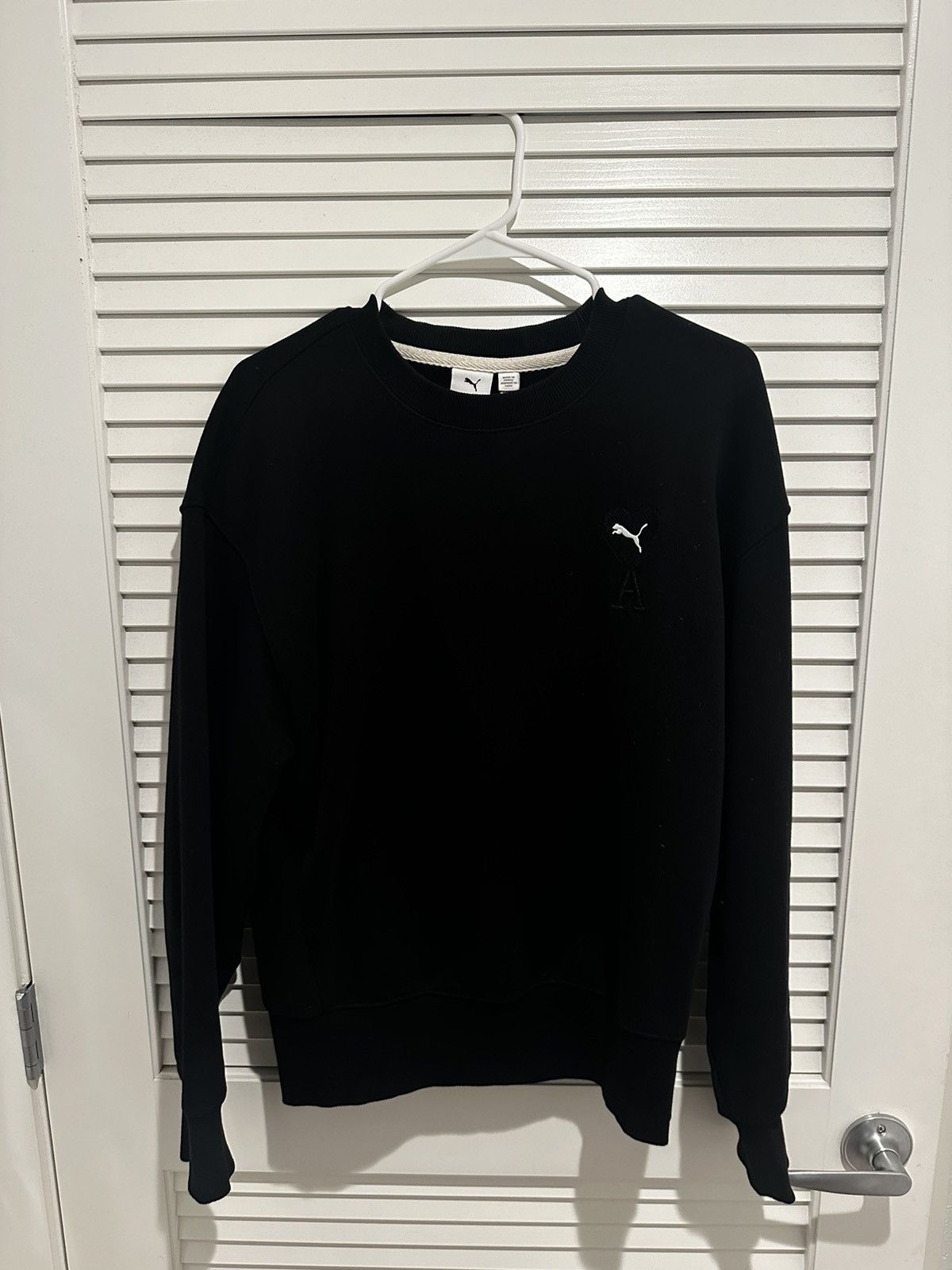 image of Ami Paris X Puma Crewneck Sweatshirt Black Size M, Men's