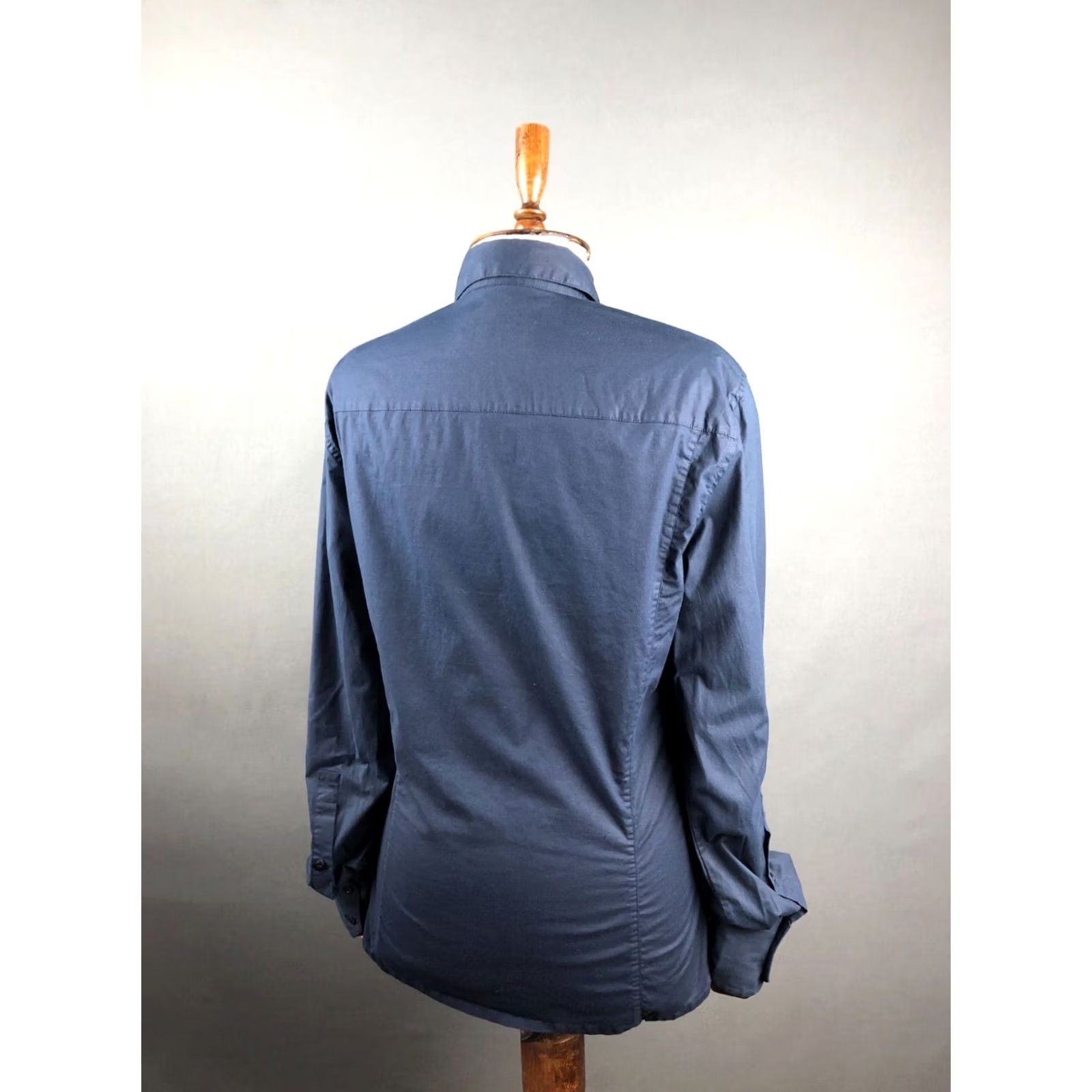 Vintage Bikkembergs Blouse Shirt Cotton Dark Blue Women Size S Size S / US 4 / IT 40 - 3 Thumbnail