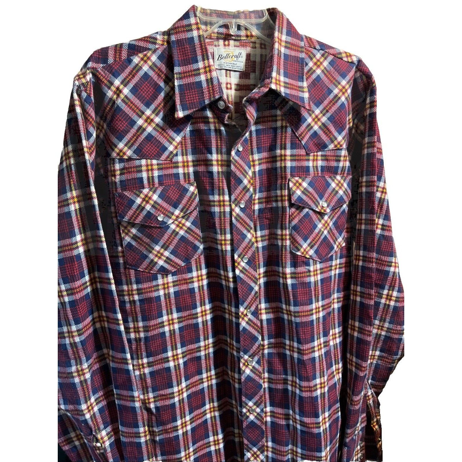 Other Bellcraft Vintage Men’s L Red Plaid LS Pearl Snap Western Size US L / EU 52-54 / 3 - 1 Thumbnail