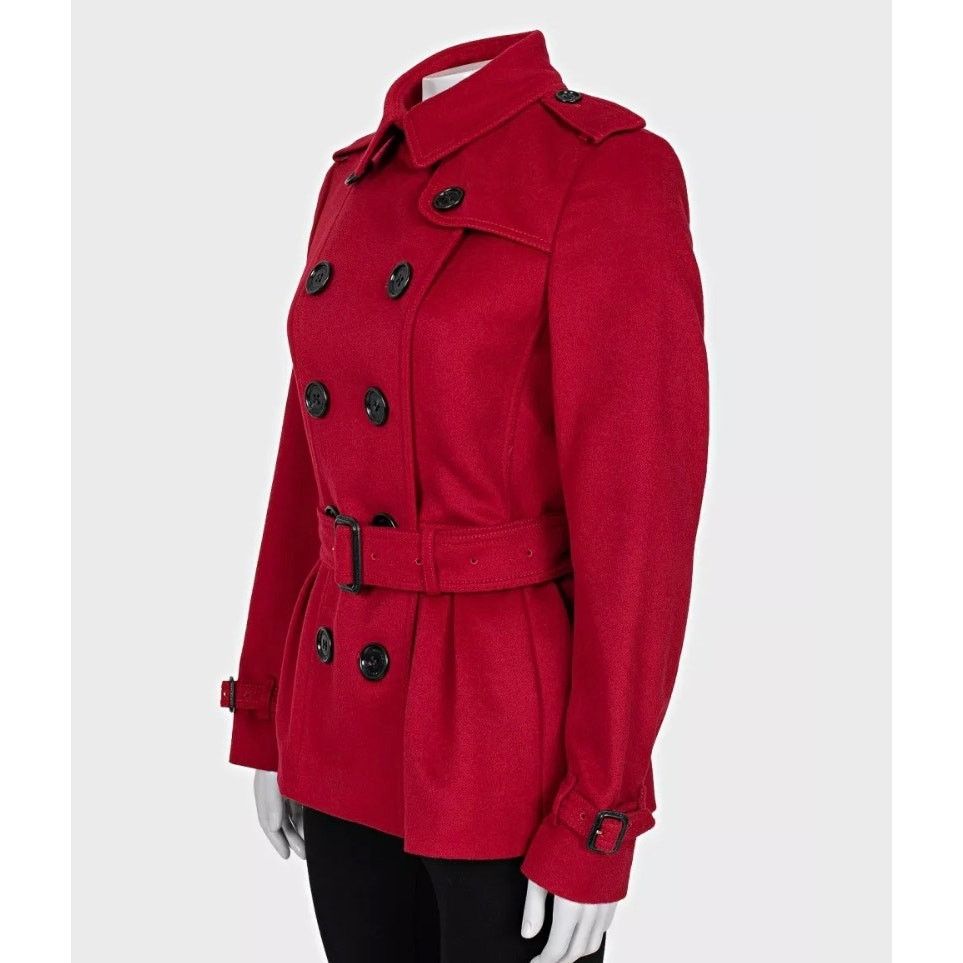 Burberry Burberry Red Wool Cashmere Belted Coat UK10 Size M / US 6-8 / IT 42-44 - 2 Thumbnail
