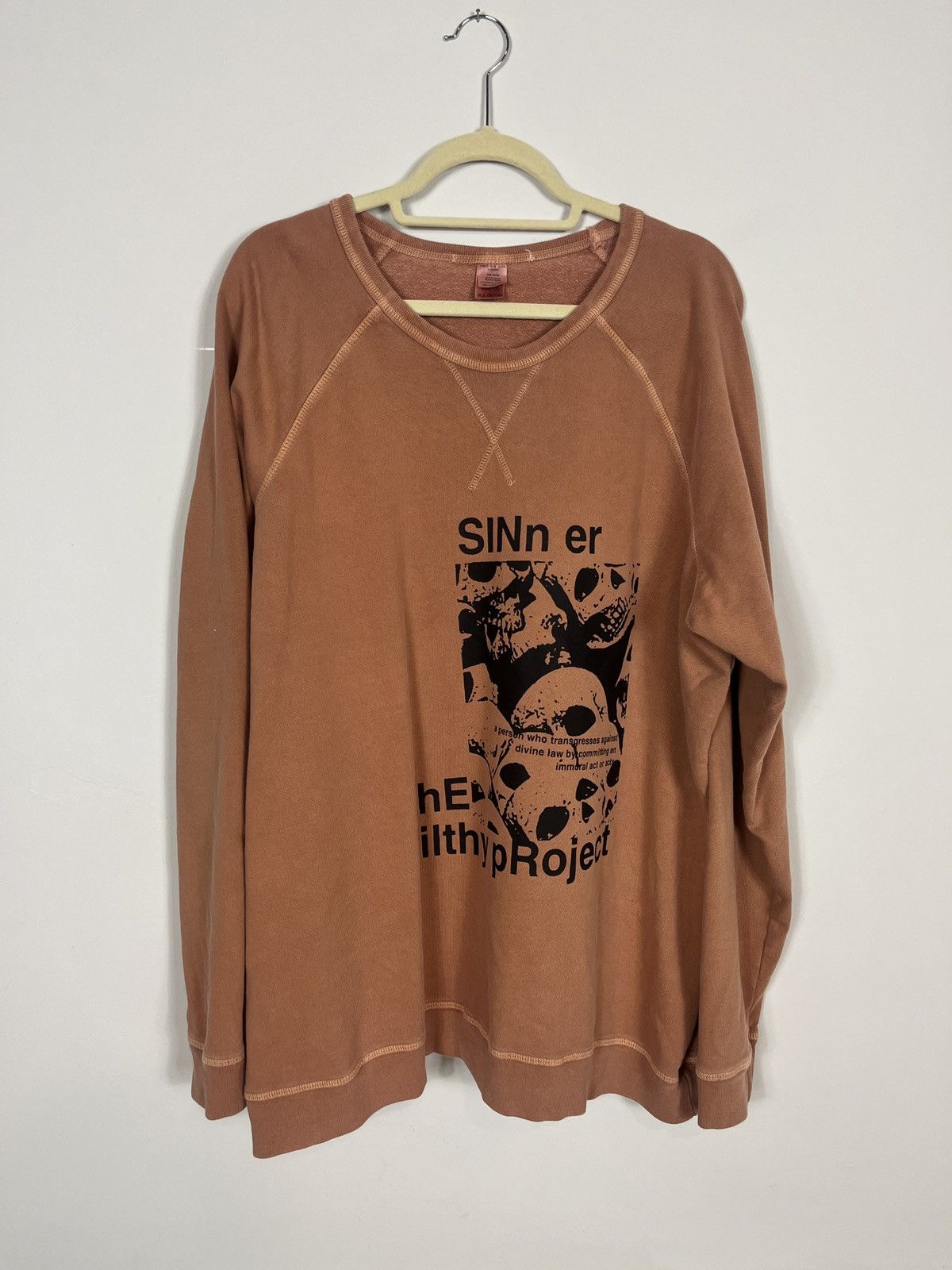 image of Vintage The Filthy Project Oversized Crewneck in Brown, Men's (Size XL)