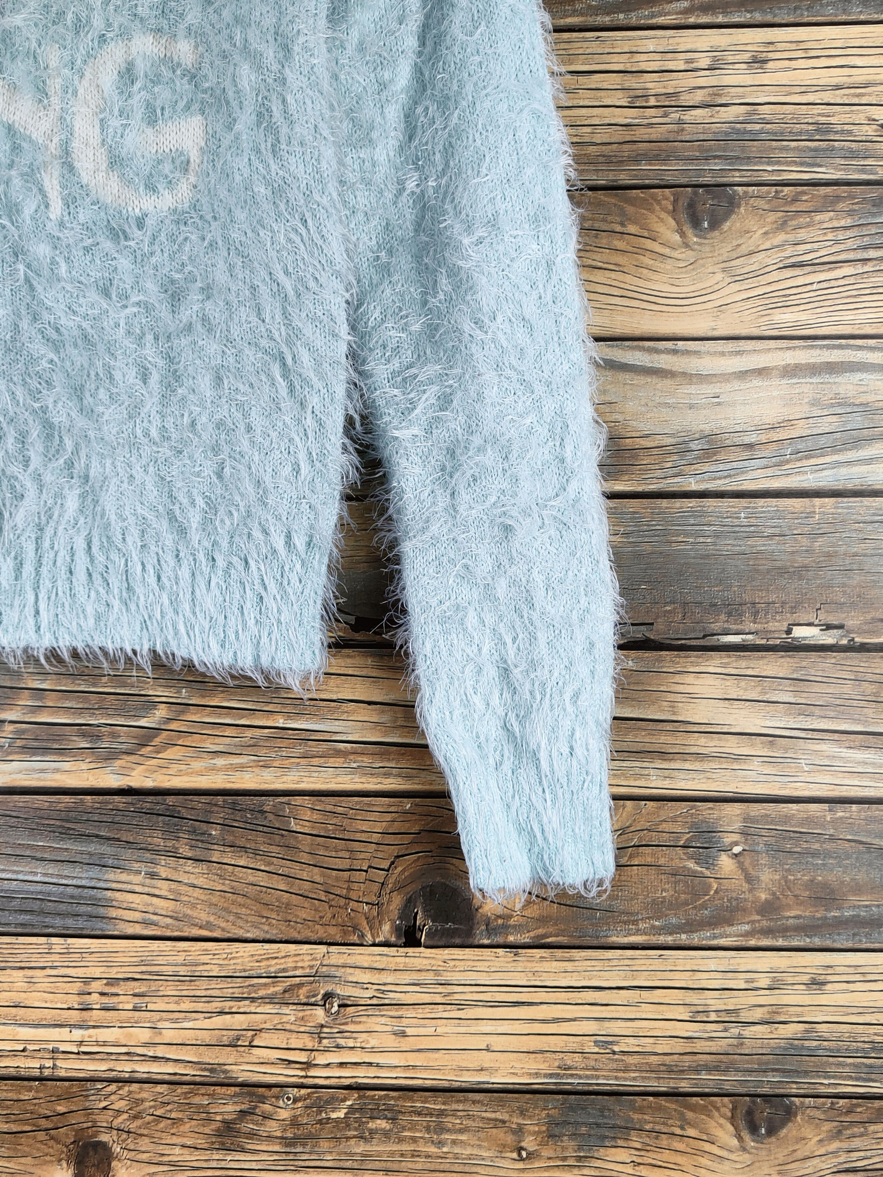 Japanese Brand DL Japanese Brand Turquoise Fur Mohair Knitwear #46-492 Size XS / US 0-2 / IT 36-38 - 6 Thumbnail
