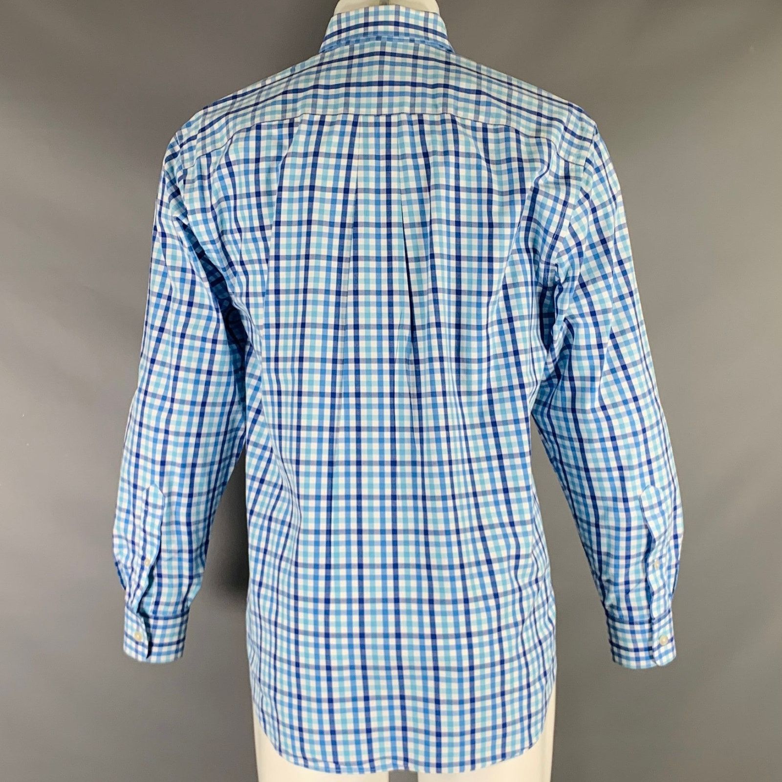 Vineyard Vines Blue White Checkered Cotton One pocket Long Sleeve Shirt Size US M / EU 48-50 / 2 - 4 Thumbnail