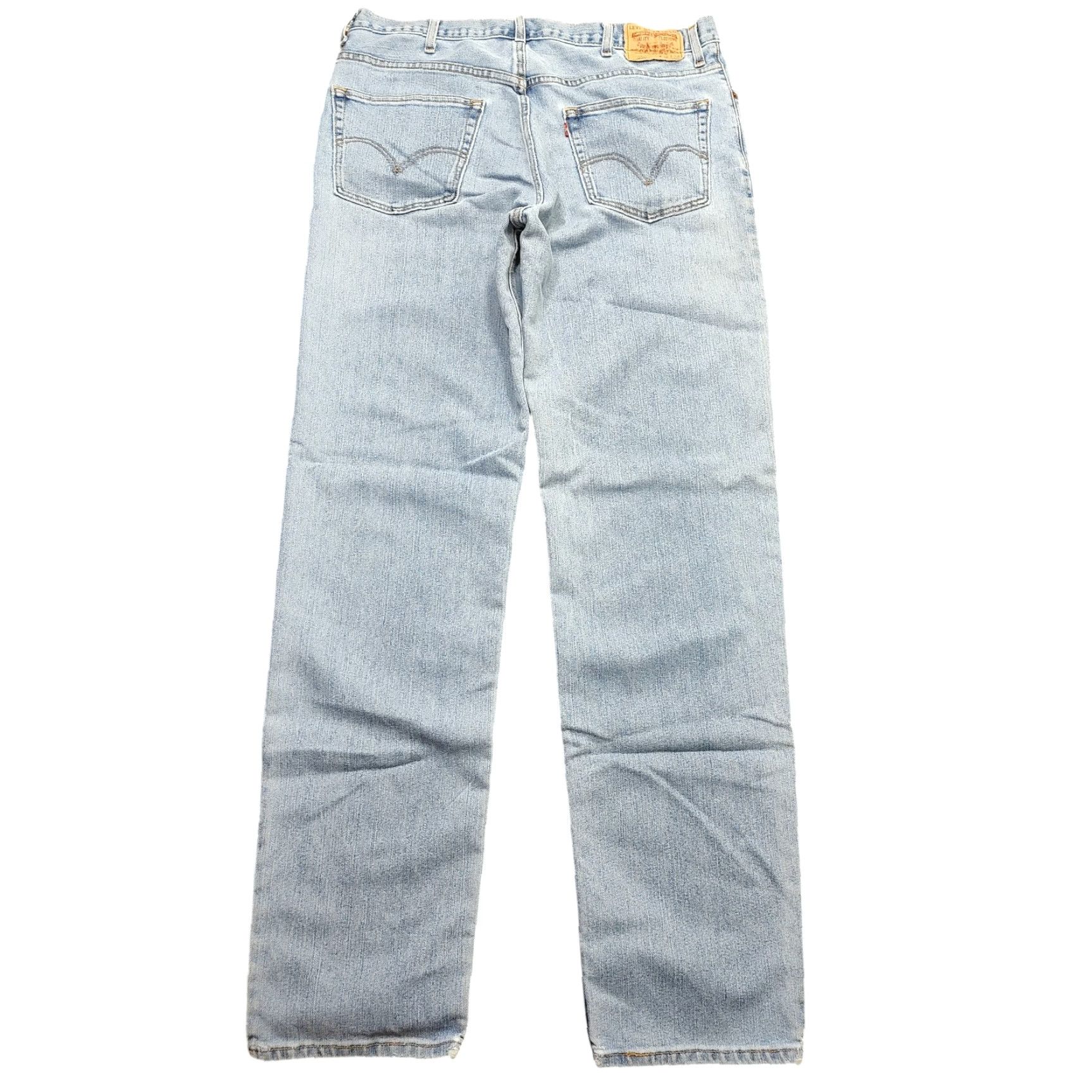 Levi's VINTAGE Levi's 550 Jeans Mens Relaxed 37x37 Light Blue Denim Baggy 90s Y2K USA Steel Logo Pockets Distressed Cotton Blend Regular Waist 37 Inseam 37 Size US 37 - 2 Thumbnail