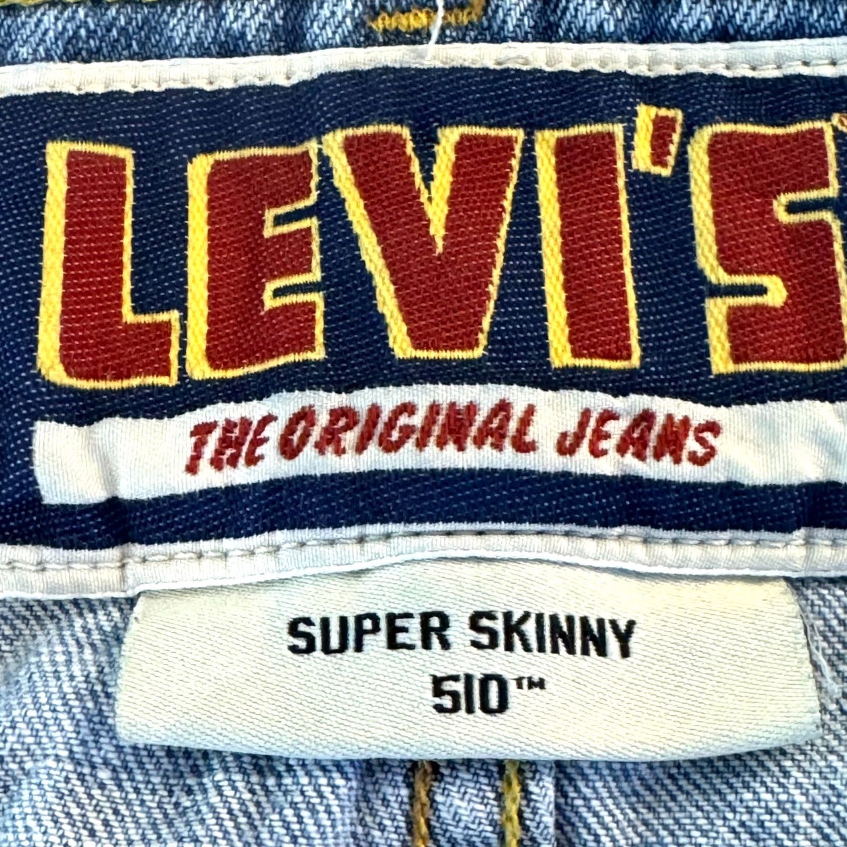Levi's Levi’s 510 Jeans 32 x 30 Blue Denim Stretch Mid-Rise Super Skinny Leg Men Size US 32 / EU 48 - 7 Thumbnail