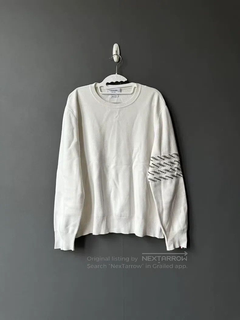 Thom Browne Thom Browne White sweater Size US XL / EU 56 / 4 - 1 Thumbnail