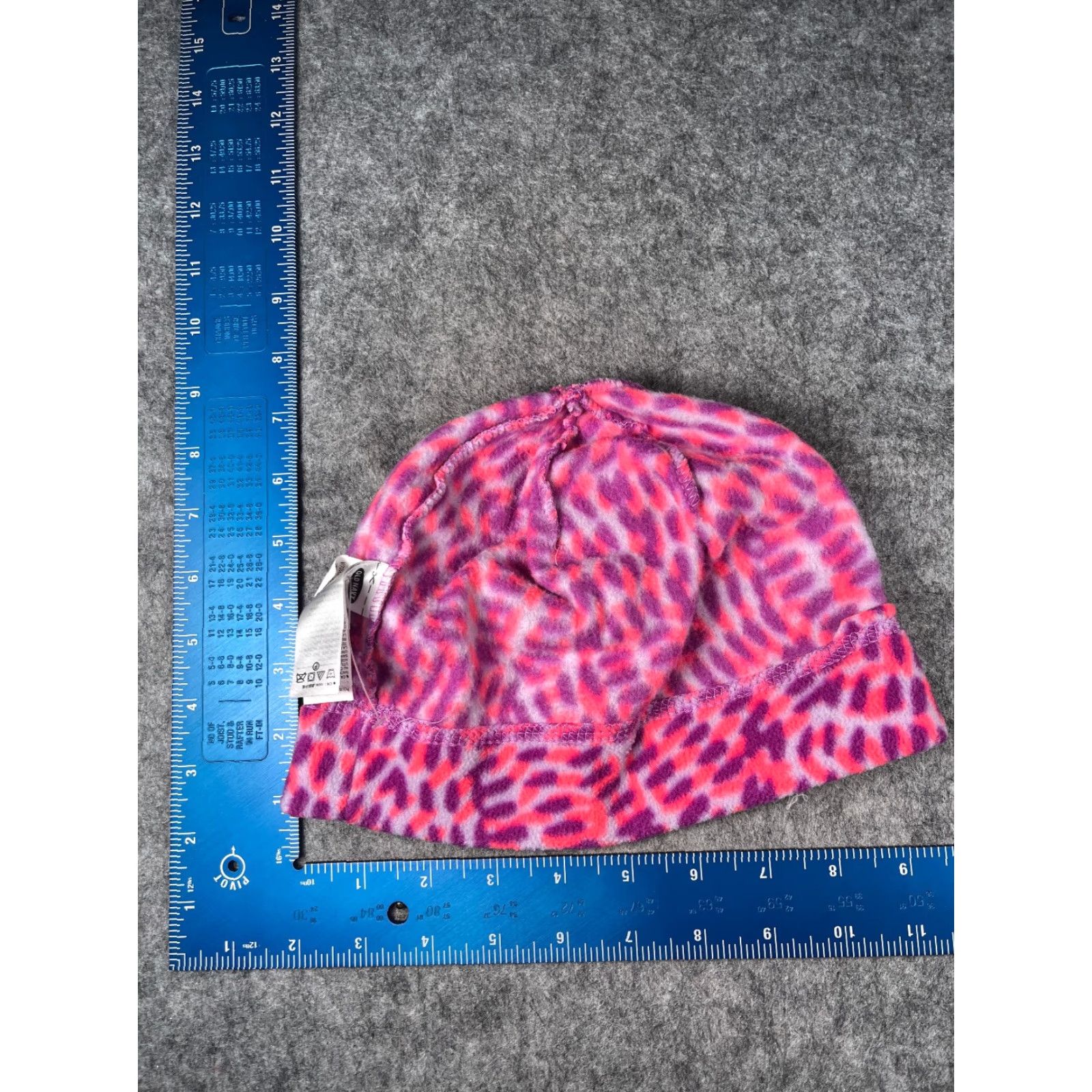Old Navy Old Navy Beanie Hat Unisex Adults One Size Purple Geometric Knit Polyester Fleece Size US M / EU 48-50 / 2 - 5 Thumbnail