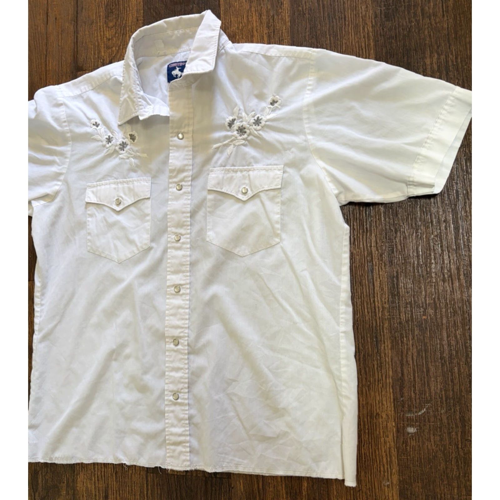 Vintage Chute #1 Men’s Western Shirt White Embroidered XL Collared Snap Button-Up Cowboy Rockabilly Vintage Size US XL / EU 56 / 4 - 6 Thumbnail