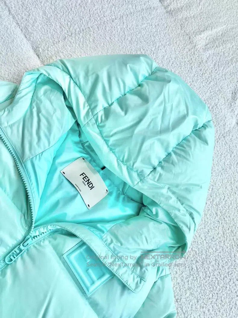 Fendi Fendi Nylon ice blue short hooded down coat Size S / US 4 / IT 40 - 3 Thumbnail