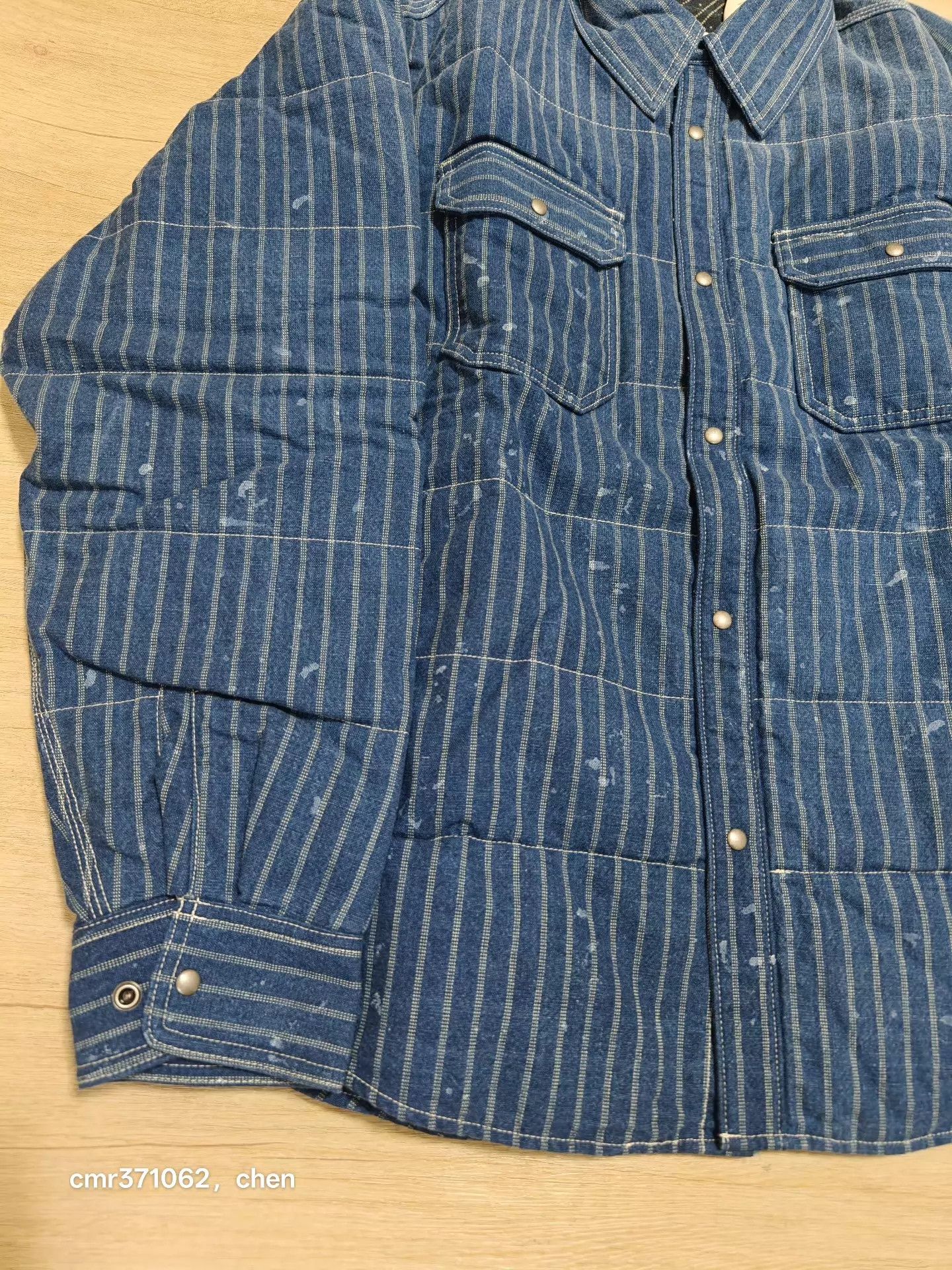 Visvim VISVIM 25 ICT HELLION DMGD Indigo Stripe Down JKT Size US XL / EU 56 / 4 - 3 Thumbnail