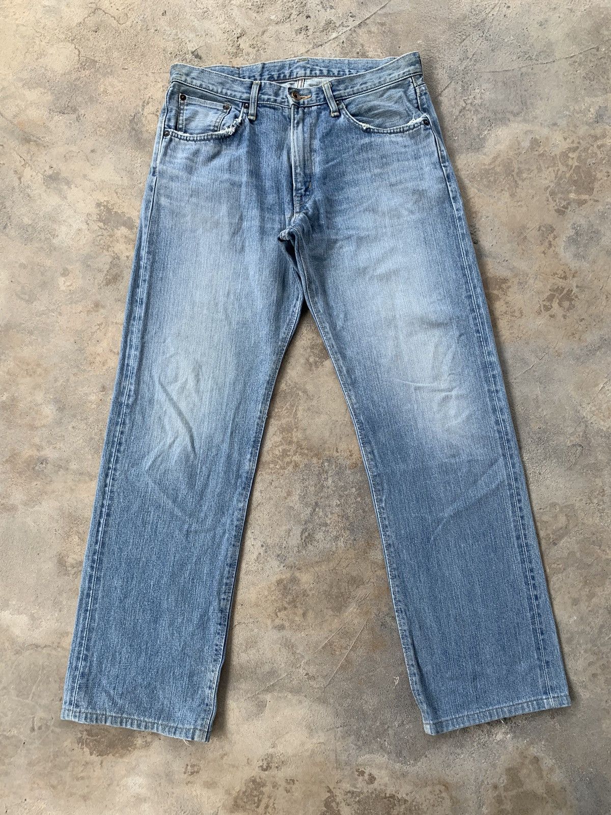 Edwin × Japanese Brand × Vintage Vintage Edwin 505zx Selvedge Distressed Denim Size US 33 - 2 Thumbnail