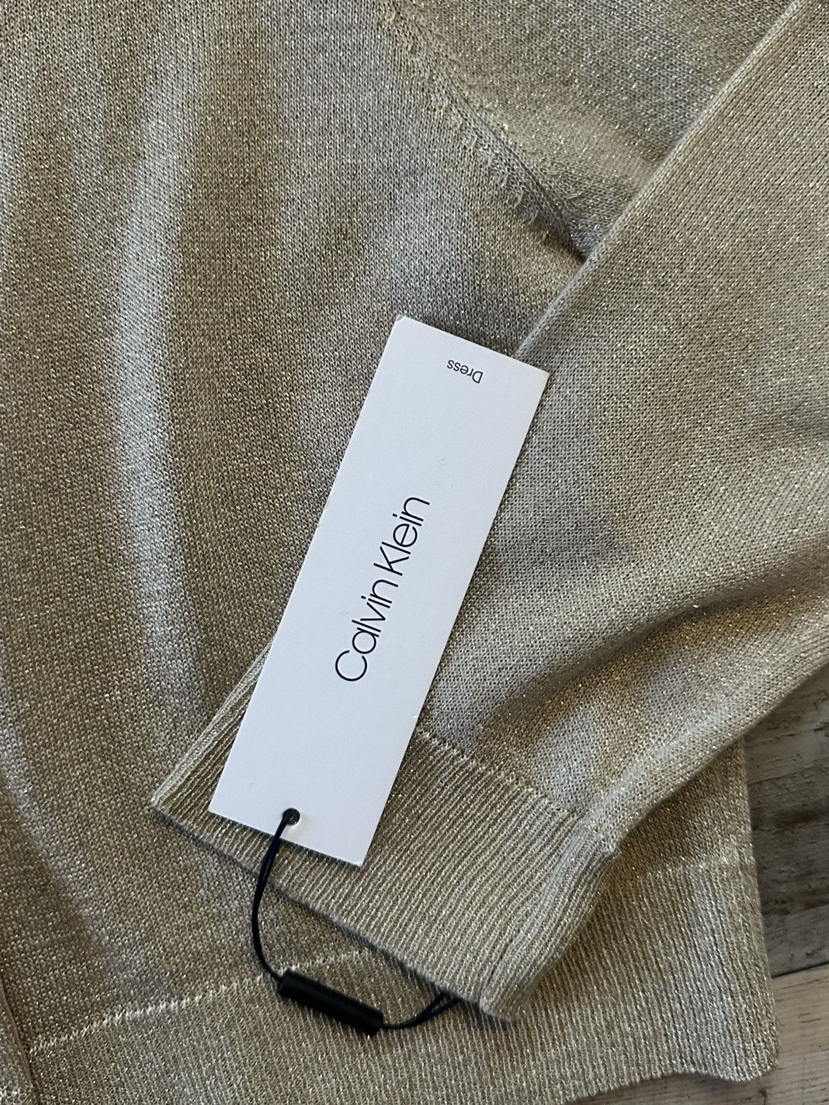 Calvin Klein NWT Calvin Klein Gold and Beige Metallic M Cardigan Size M / US 6-8 / IT 42-44 - 3 Thumbnail