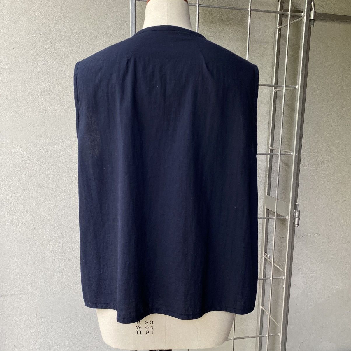 Comme des Garcons Comme des Garcons Navy Sleeveless Button Top Size L / US 10 / IT 46 - 12 Thumbnail