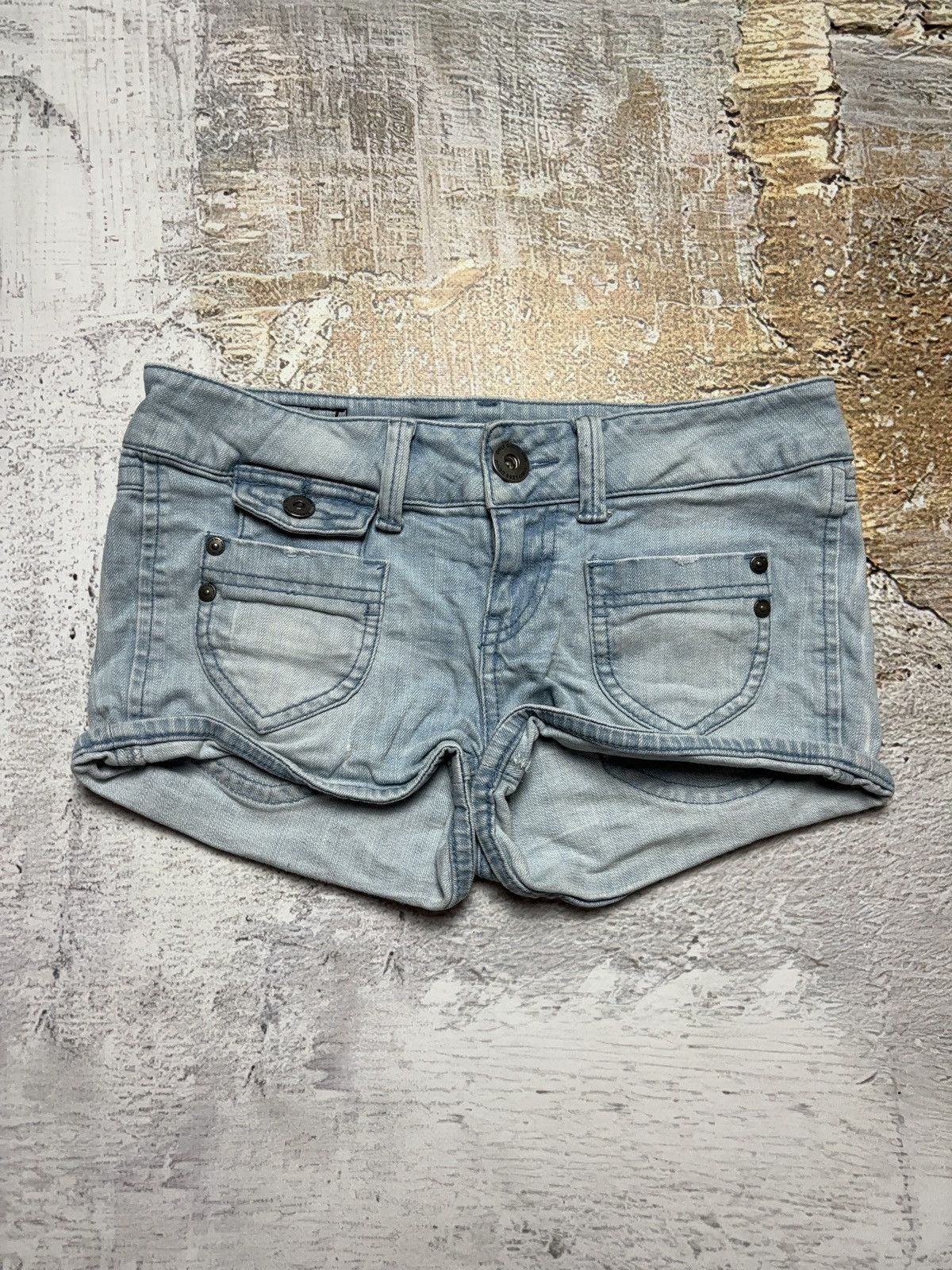 Japanese Brand × Vintage Vintage pockets micro mini denim shorts Size 28" / US 6 / IT 42 - 1 Thumbnail