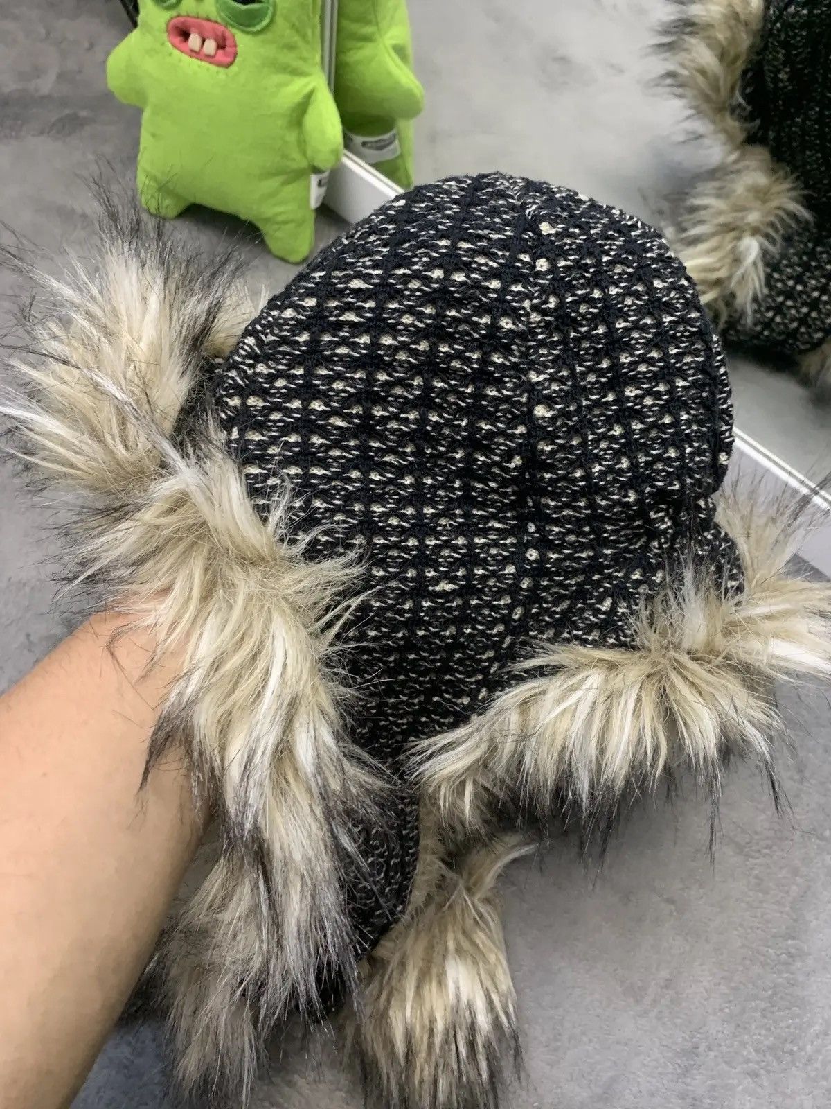 If Six Was Nine × Junya Watanabe × Le Grande Bleu (L.G.B.) Vintage Y2K Fuzzy Fur Ushanka Opium Japanese L.G.B Hat Size ONE SIZE - 3 Thumbnail