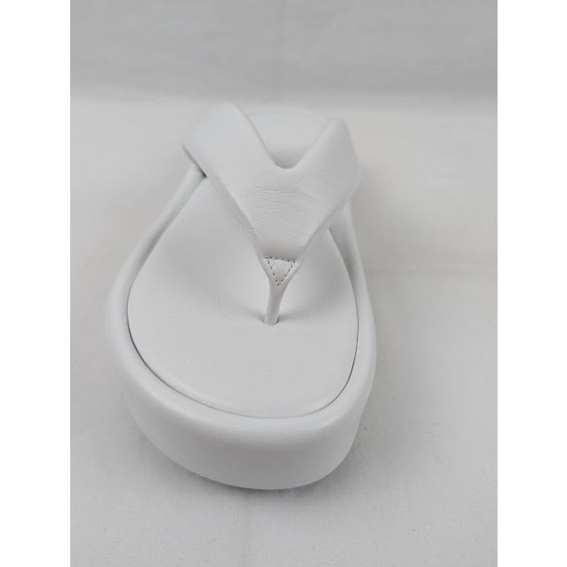 Balenciaga o1rshd1 Smooth Nappa/ Logo Slides in White/Black Size US 10 / IT 40 - 4 Thumbnail