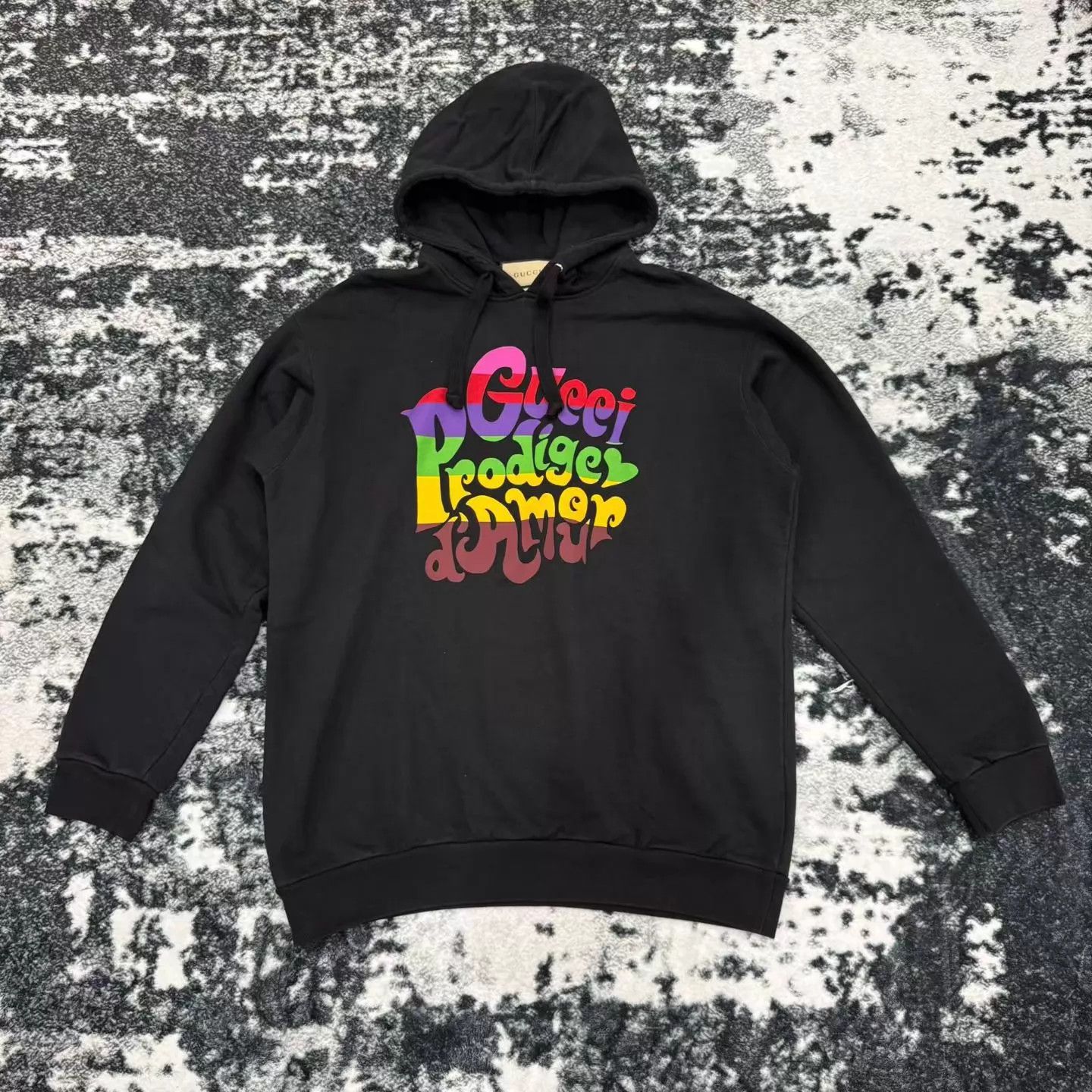 Gucci Gucci Black Colorful Logo Oversized Hoodie XXL Size US XXL / EU 58 / 5 - 1 Thumbnail