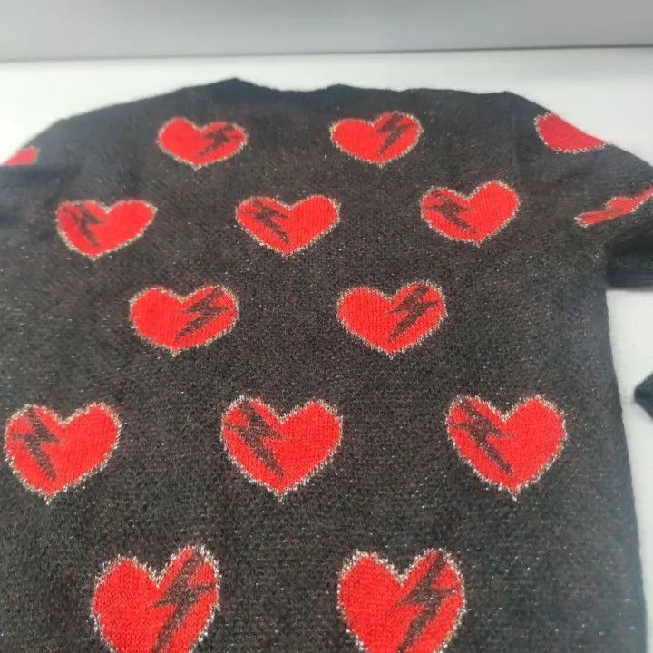 Saint Laurent Paris Yves Saint Laurent Heart Pattern Knit Sweater-2507 Size US S / EU 44-46 / 1 - 7 Thumbnail