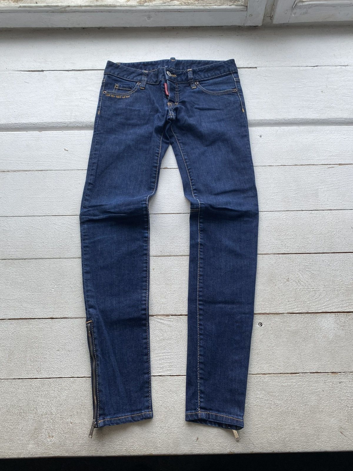 Dsquared2 Luxury 00s Dsquared2 Skinny Zip Hem Denim Jeans Women Y2K Size 29" - 1 Thumbnail