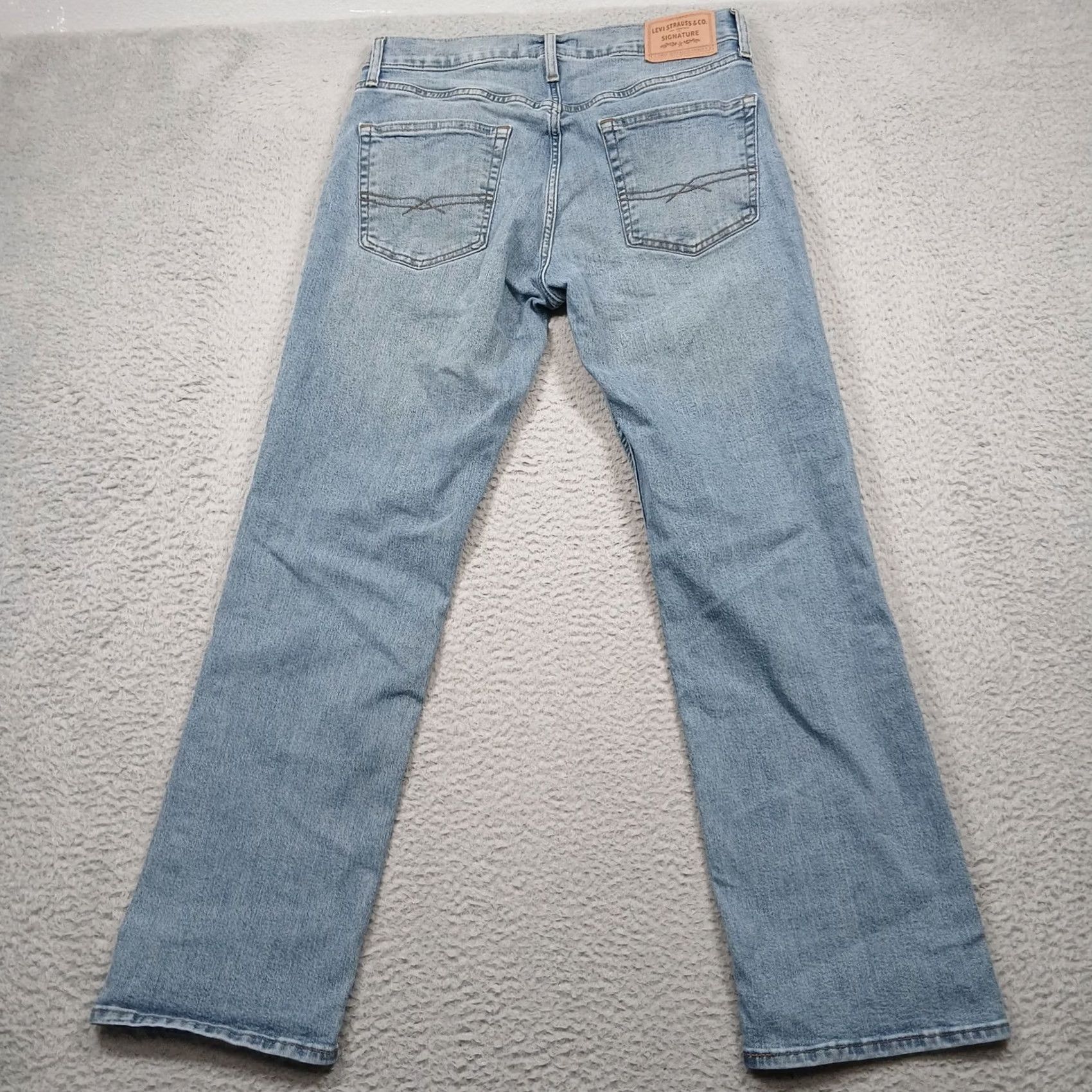 Vintage Levi Strauss Signature Jeans Men 30x32 Light Wash Denim Straight Relaxed Blue 5-Pocket Denim/Denim Button Zip Casual Pants Size US 30 / EU 46 - 3 Thumbnail
