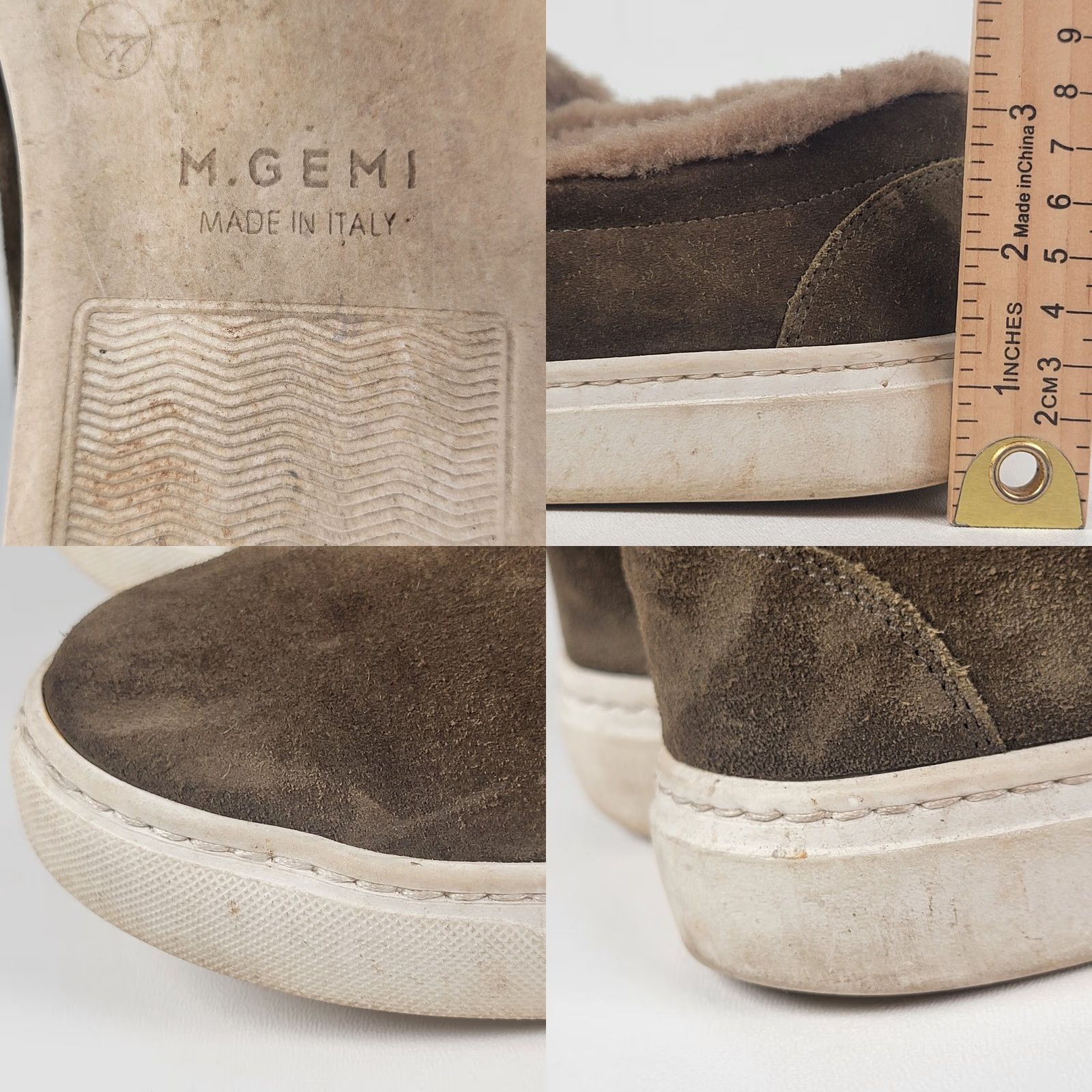 Vintage M. GEMI The Cerchio Shearling Brown Slip-On Flats Women 6.5 Nubuck Almond Toe Shoes Size 6.5 Women Size US 7 / IT 37 - 8 Thumbnail