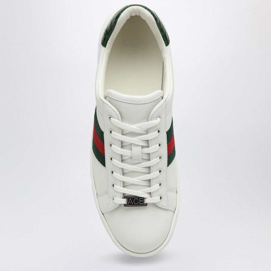 Gucci o1d2blof0824 Ace Sneaker With Web in White Size US 11 / IT 41 - 3 Thumbnail
