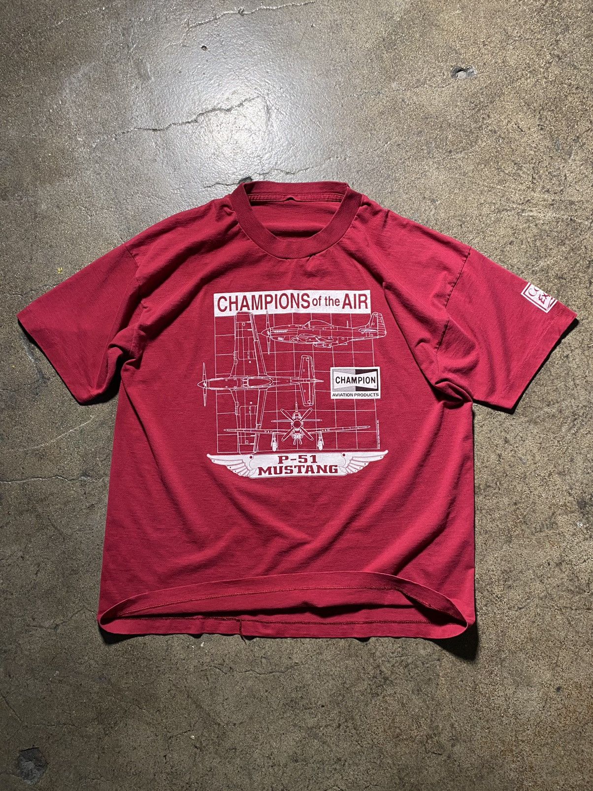 Vintage VINTAGE P-51 Mustang Champion Tee Size US XL / EU 56 / 4 - 1 Thumbnail