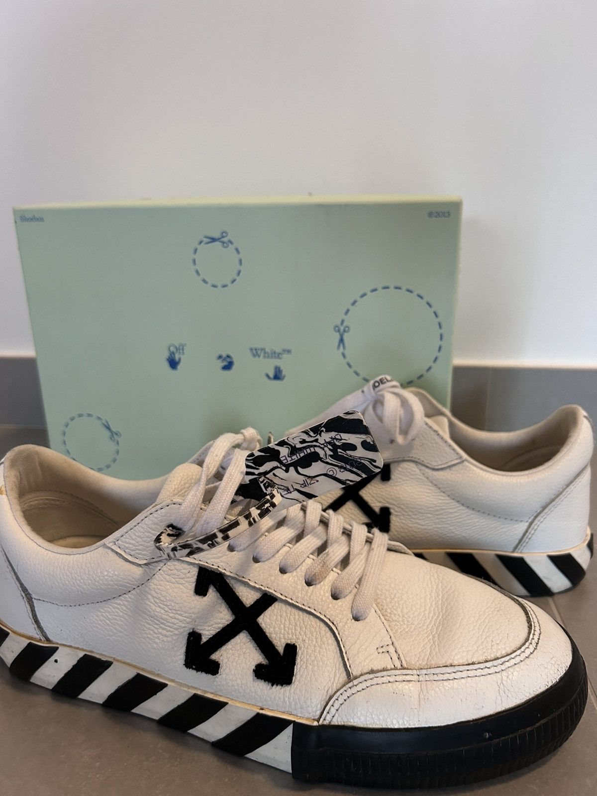 Off-White Off White Low Top Vulc 2020 White Black Leather Size US 9.5 / EU 42-43 - 5 Thumbnail