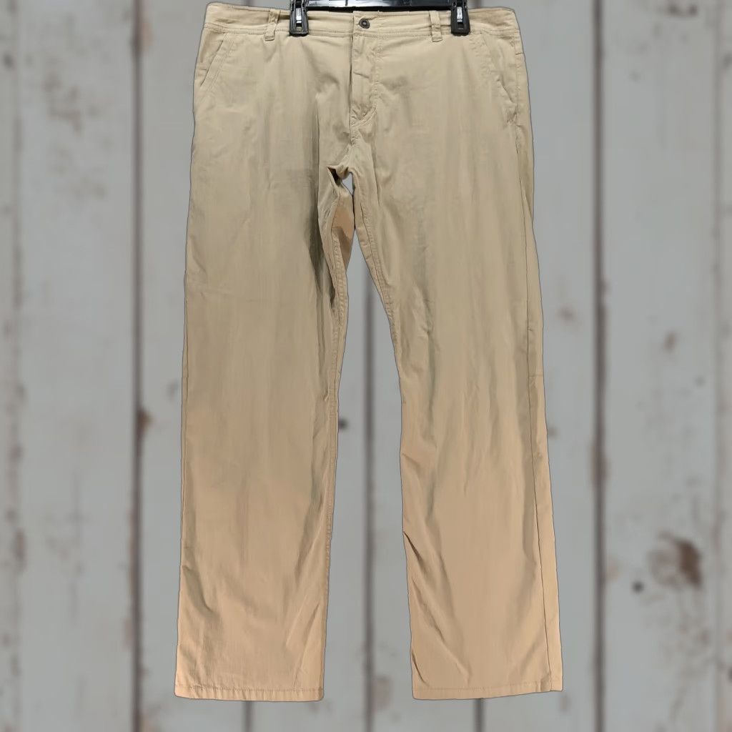 Vintage Kuhl Slax Pants Men 40x32 Beige Lightweight Nylon Twill Cargo Flat Front Pockets Modern Classic Mens Size US 40 / EU 56 - 1 Thumbnail