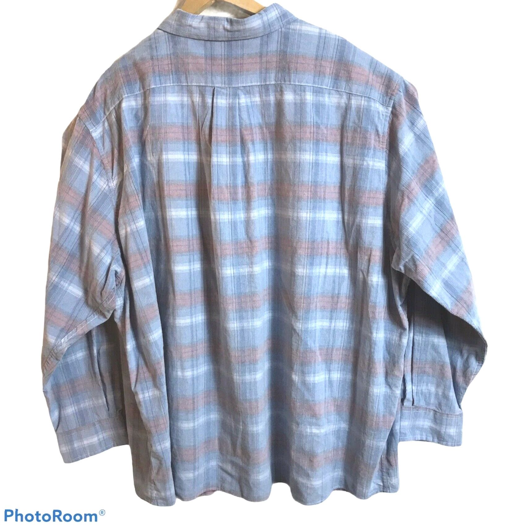Vintage ROWM Shirt Mens 2XLT Long Sleeve Corduroy Dusty Blue Button-Down Casual 100% Cotton Size US XXL / EU 58 / 5 - 5 Thumbnail