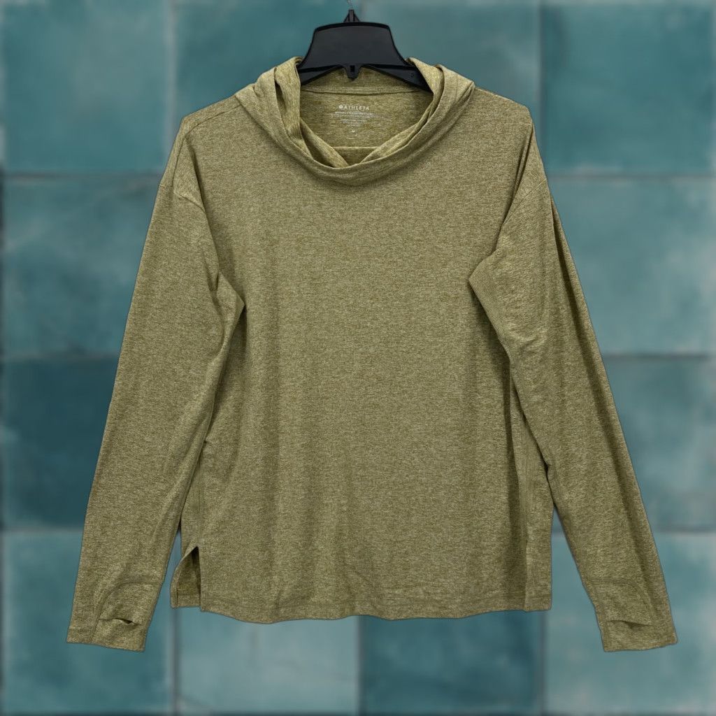Athleta Athleta Uptempo Hoodie Sweatshirt Medium Green Stretch Lightweight Preppy Gym Womens Size M / US 6-8 / IT 42-44 - 1 Thumbnail