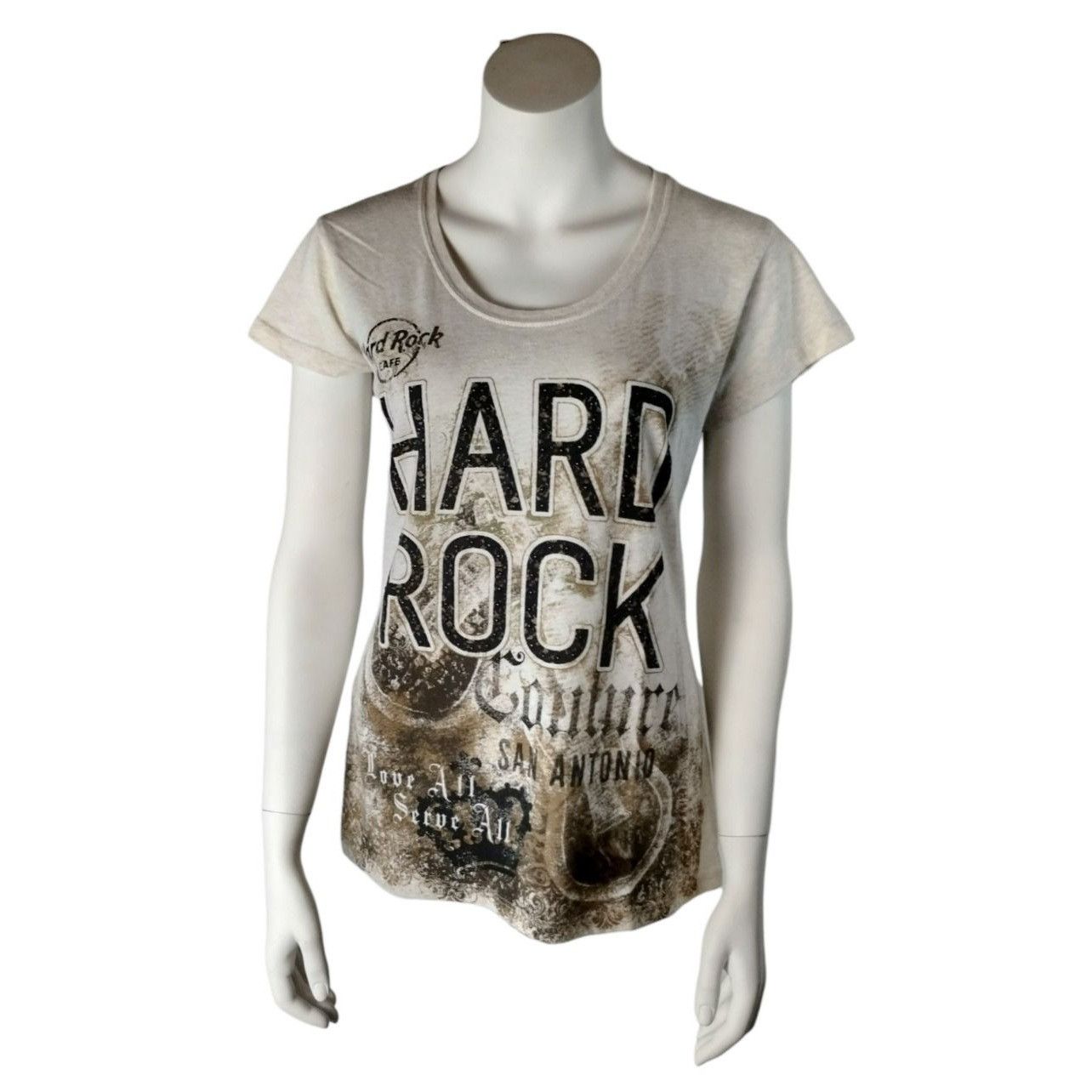 Hard Rock Cafe Womens Large Hard Rock Cafe San Antonio Love All Serve All G Size L / US 10 / IT 46 - 7 Thumbnail