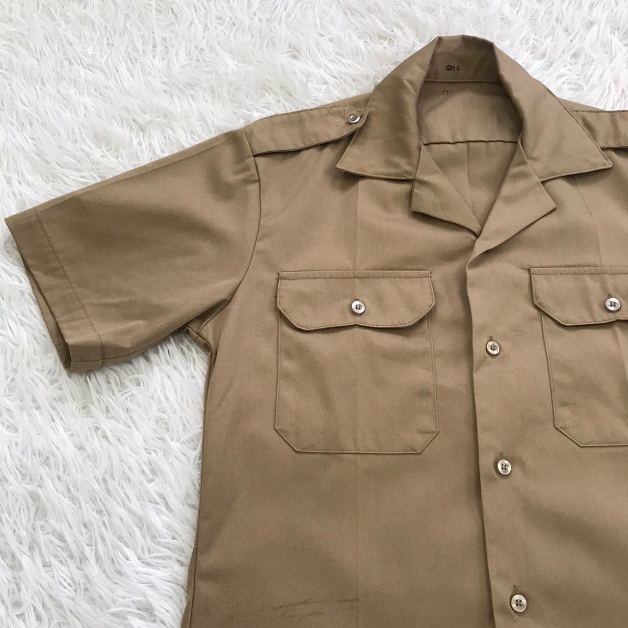 Army Of Me × Vintage Army Tan 445 Short Sleeve Shirt J.H.Rutter Rex Size US S / EU 44-46 / 1 - 4 Thumbnail