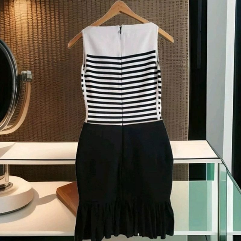 Other HERVE LEROUX Black White Dress 36 Size M / US 6-8 / IT 42-44 - 2 Thumbnail