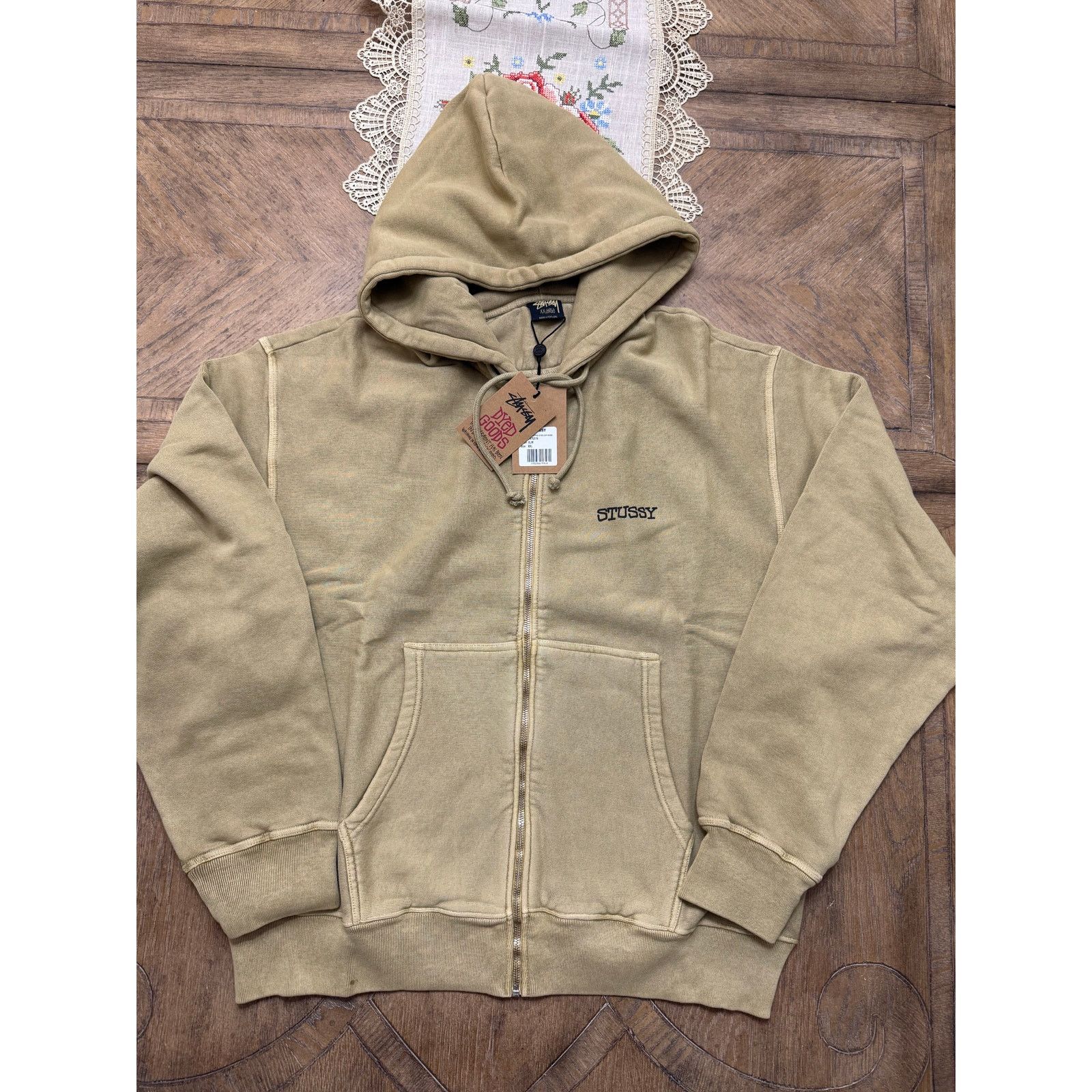 トップス STUSSY JUMBO ZIP HOODIE PIGMENT DYED Stussy Jumbo Pig Dyed Zip Hoodie Elm Men's - SS26 - US
