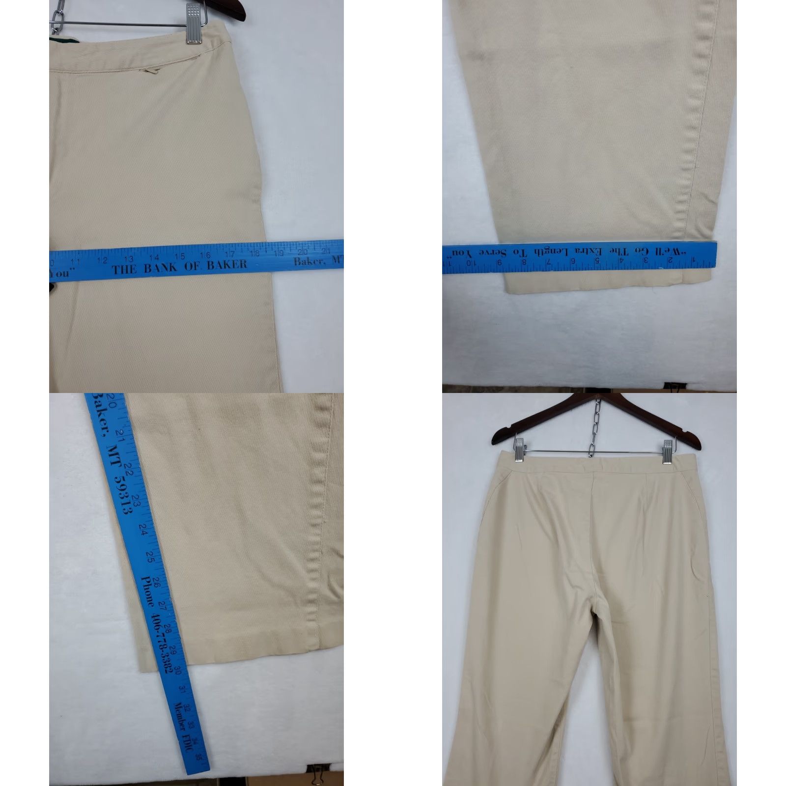 Ralph Lauren VINTAGE? No. Ralph Lauren LRL Straight Wide Leg Dress Pants Tan Brown Women 12 Cotton Knit Zipper Flat Front Regular Rise Medium? Size 34" / US 12 / IT 48 - 8 Thumbnail