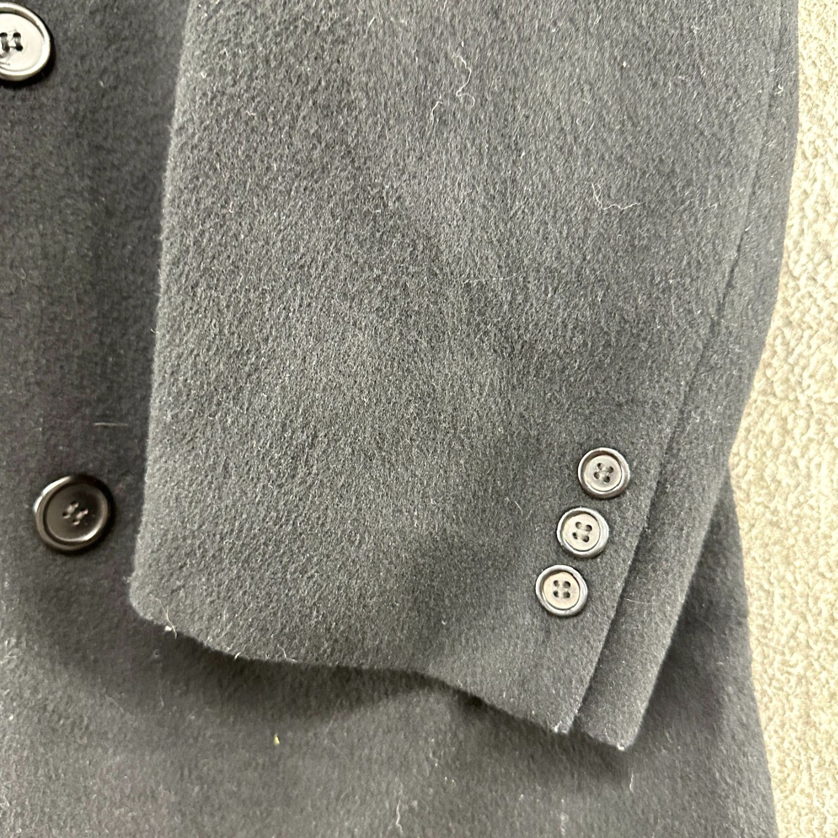 Vintage VINTAGE Nino Cerruti Coat Mens 40L Black Long Cashmere Double Breasted Lined 90s Size US XXS / EU 40 - 5 Thumbnail