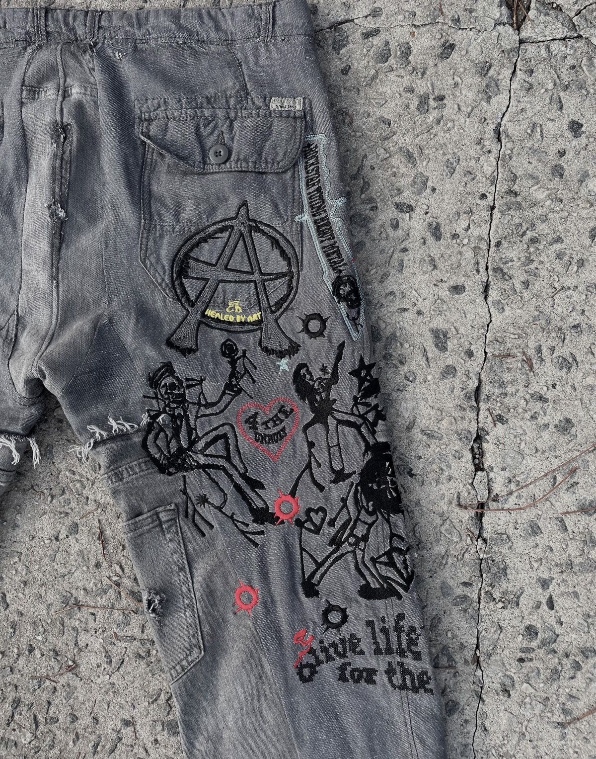 Designer Calm Down Reconstructed Chinos Size US 32 / EU 48 - 5 Thumbnail