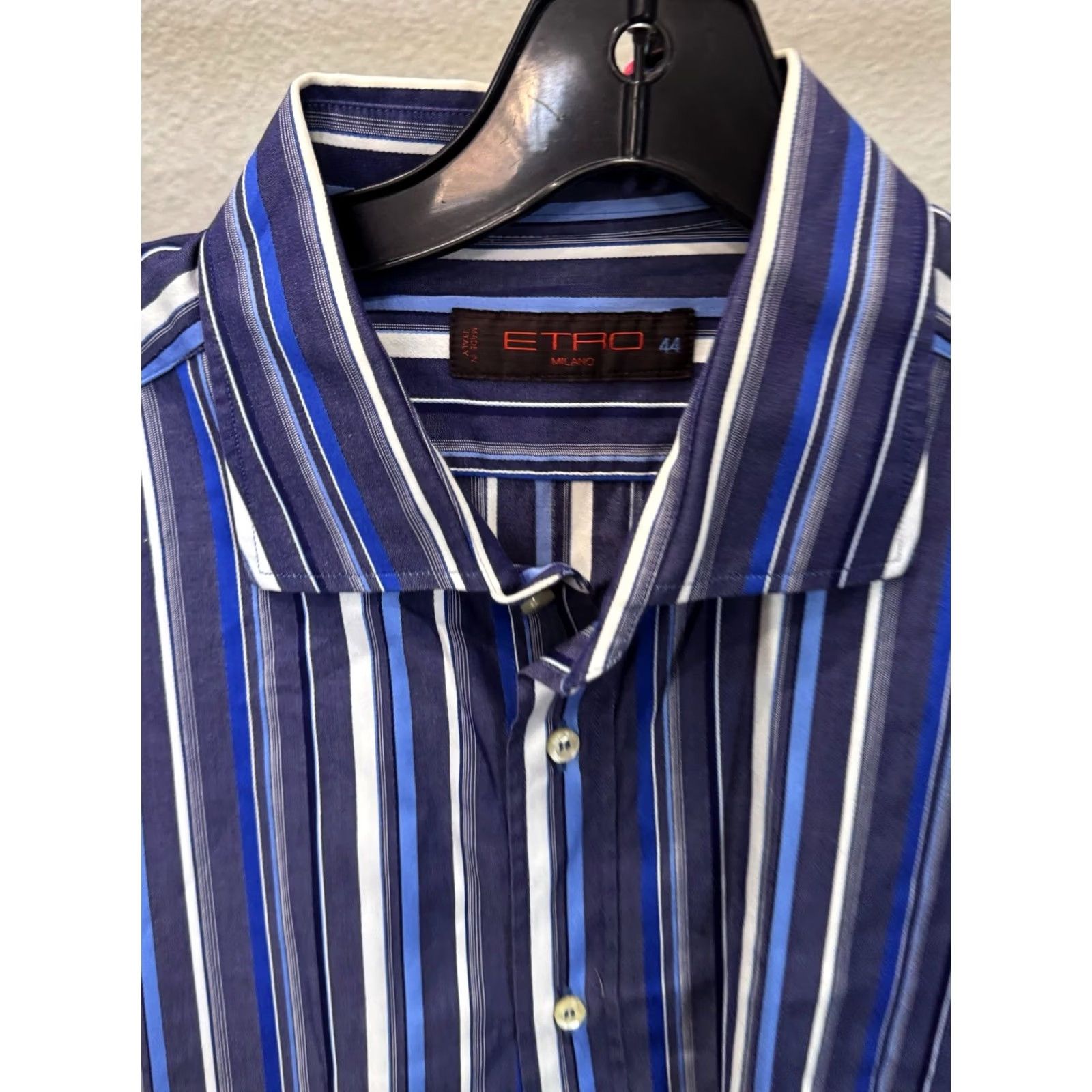Etro Etro Milano Bold Stripe Shirt XL Men Short Sleeve Multicolor 17.5 x 36/37 Size US XL / EU 56 / 4 - 2 Thumbnail