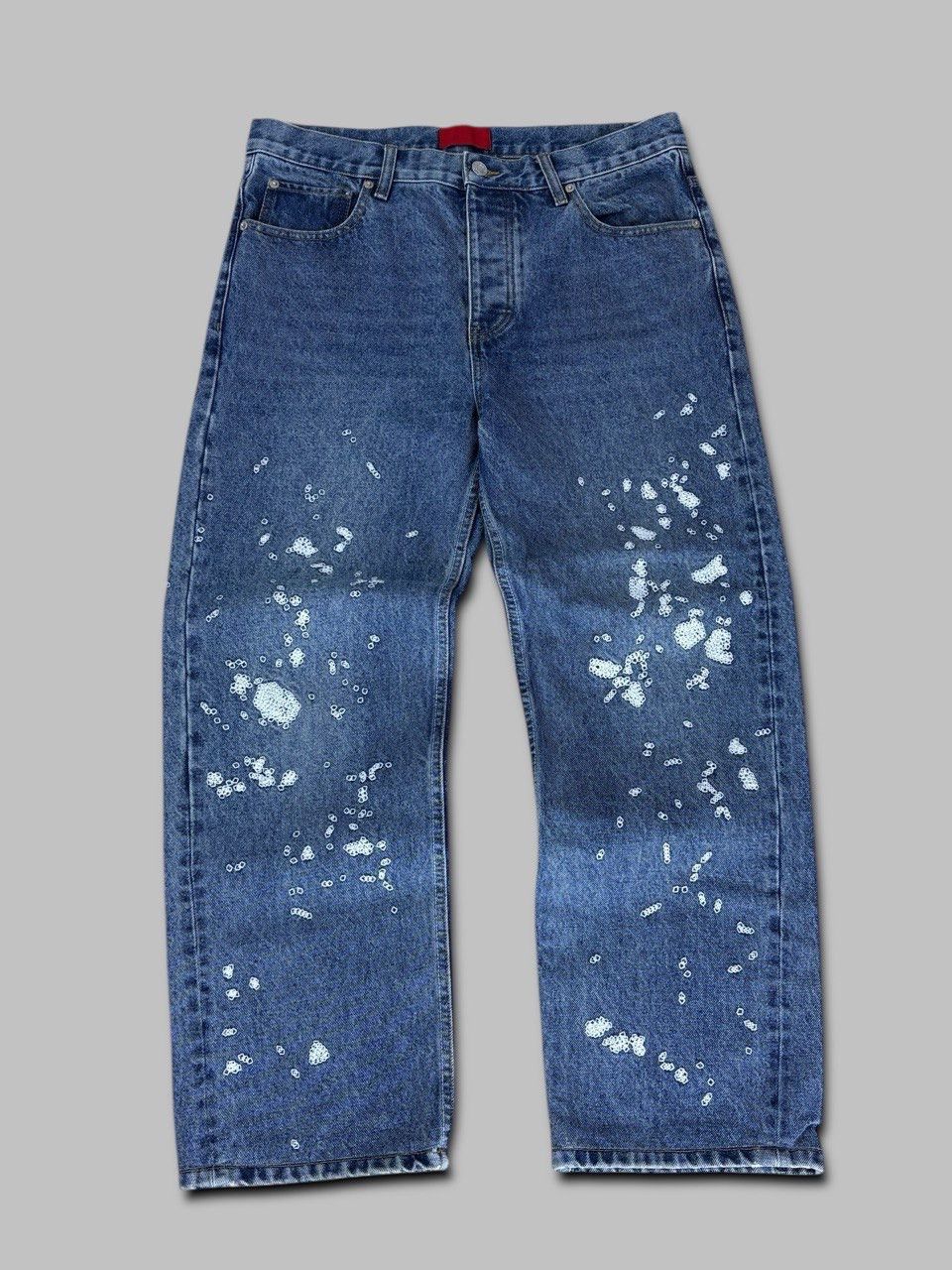 Fugazi Fugazi Chain Splatter Jeans Dark Washed Size US 32 / EU 48 - 1 Thumbnail