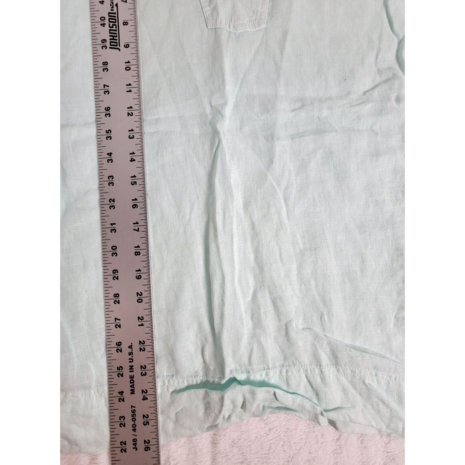 Vintage C&C California Womens Tunic Top XS Light Mint Green Linen Long Sleeve Size XS / US 0-2 / IT 36-38 - 7 Thumbnail