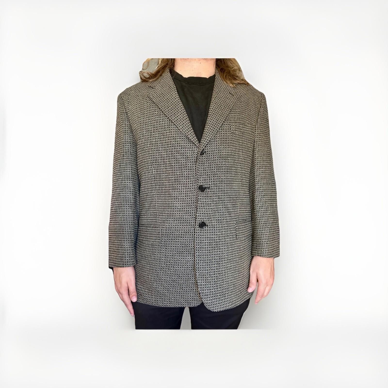 Rick Pallack Sport Coat 44R Canada Silk Wool Check 3-Button