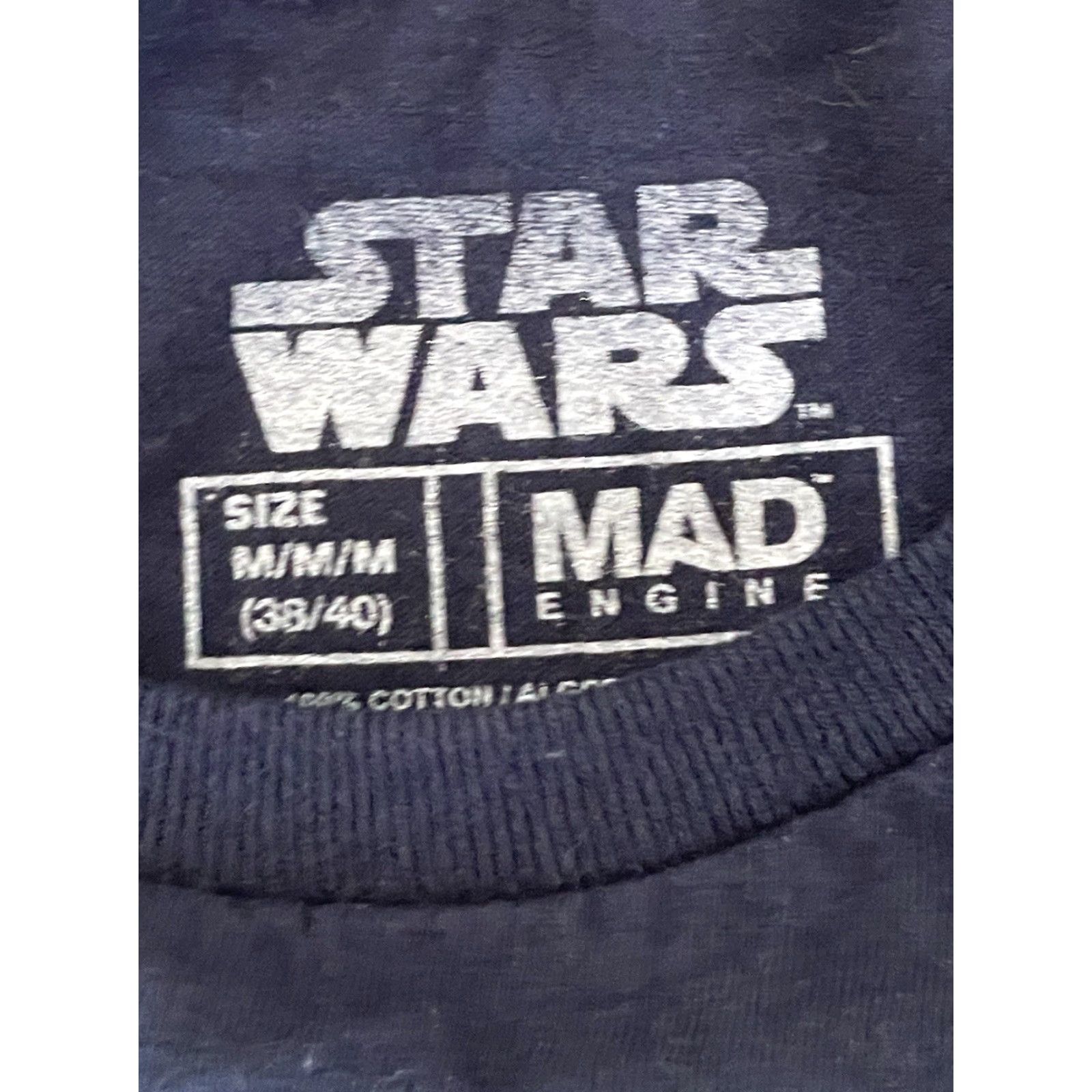 Star Wars Mandalorian Mad Engine T-Shirt Blue Medium Men M Star Wars Movie T-Shirt Size US M / EU 48-50 / 2 - 3 Thumbnail