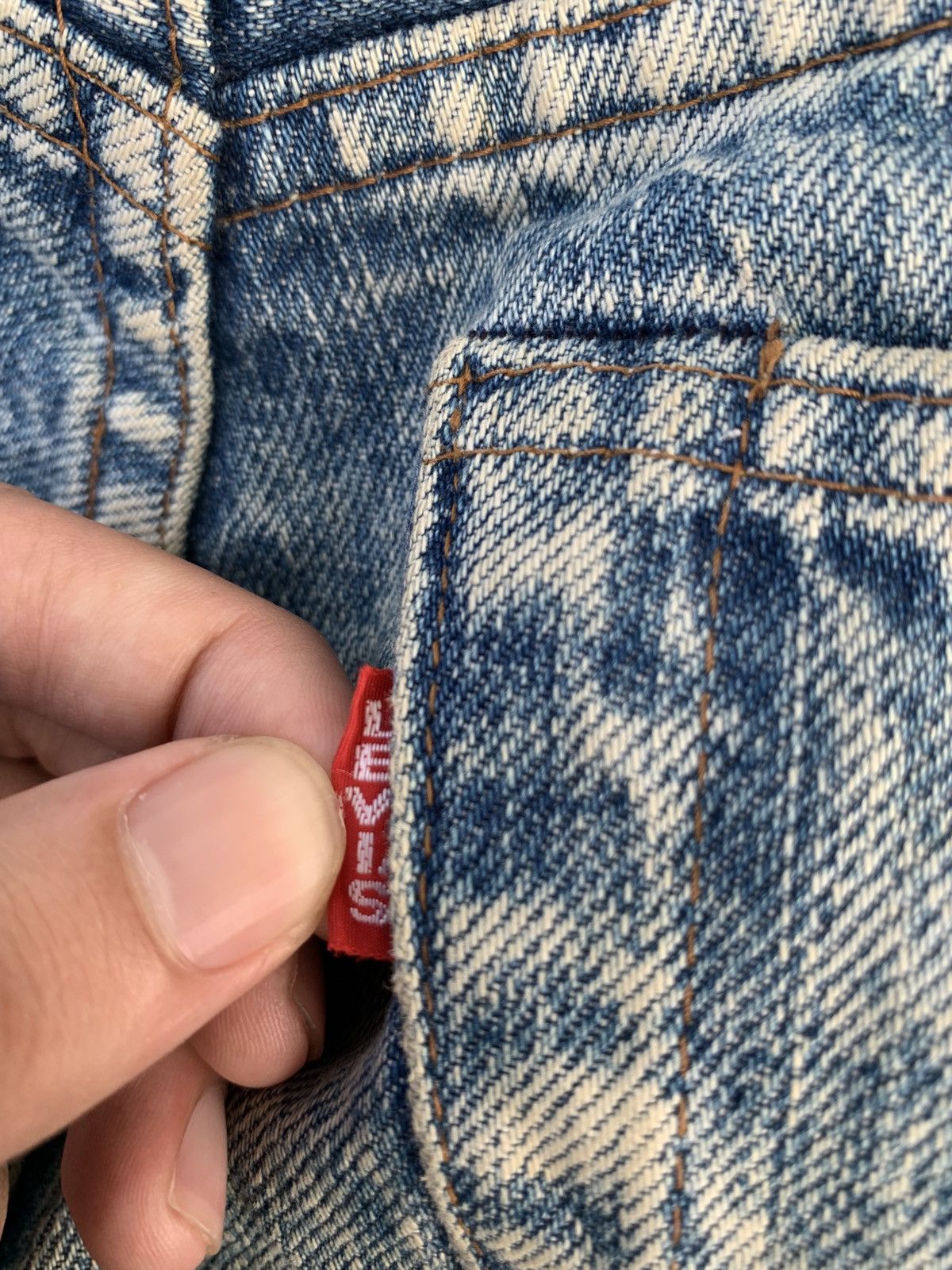 Kapital VINTAGE LEVI'S 502X BIG E SELVEDGE ASIDWASH DISTRESSED DENIM Size US 28 / EU 44 - 13 Thumbnail