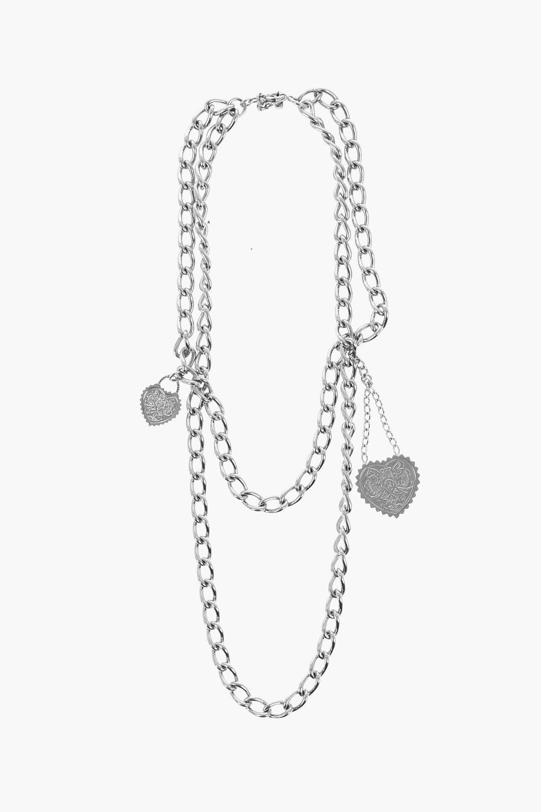 Dsquared2 Necklace OPEN YOUR HEART A Silver-Effect Chain with Charms Size ONE SIZE - 1 Thumbnail