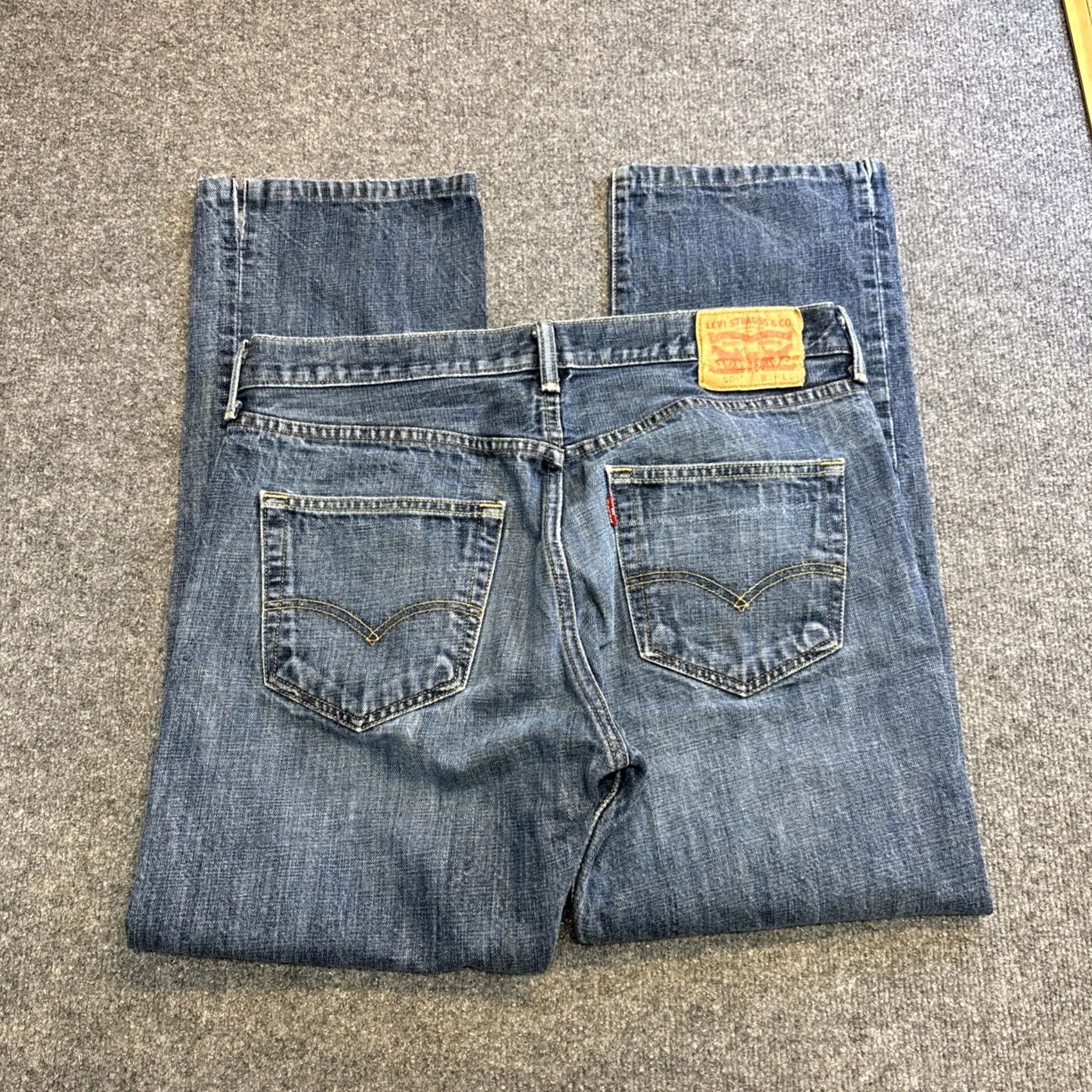 Levi's Levi's 501 Straight Leg Denim Jeans Men's 36x34 Button Fly Levi Strauss Pants Jeans Regular Blue Cowboy USA Western 501 Series Mens Size US 36 / EU 52 - 6 Thumbnail