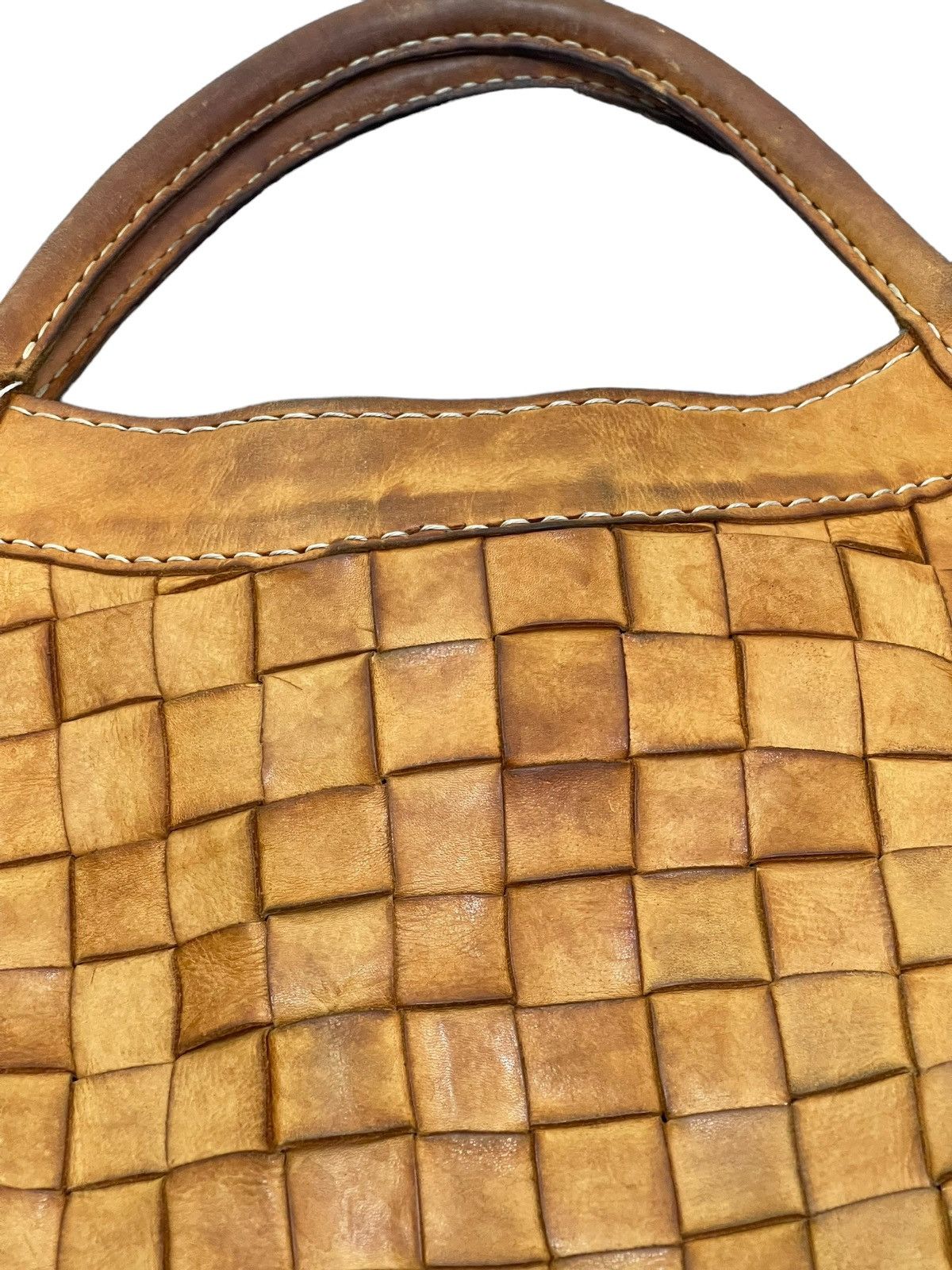 Japanese Brand Full Leather Vtg Robita Japan Intrecciato Weave Tote Bag 1🟩 Size ONE SIZE - 11 Thumbnail