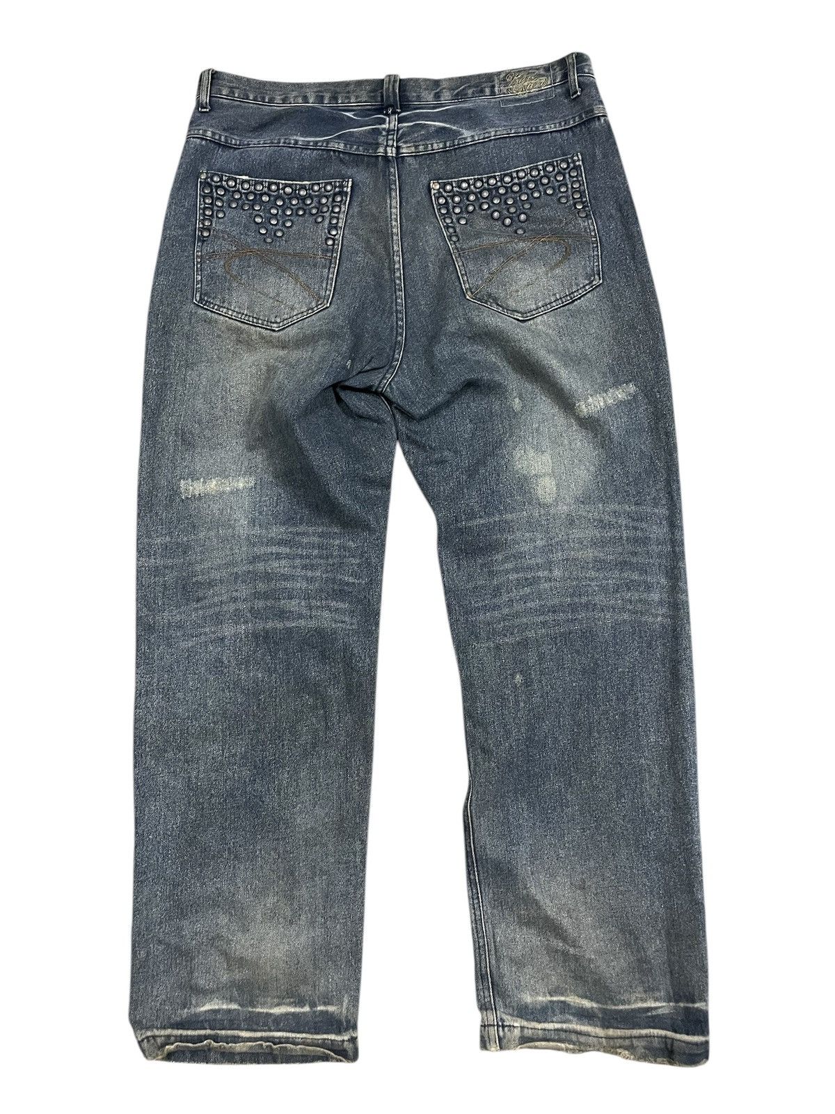 Designer × Karl Kani Karl Kani Baggy Studded Jeans Distressed Denim Size US 38 / EU 54 - 1 Thumbnail