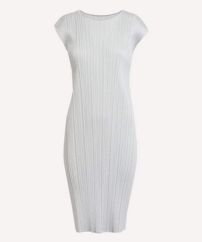 Issey Miyake Issey Miyake Pleats Japanese Beige Split Pleated Tunic Dress Size ONE SIZE - 2 Thumbnail